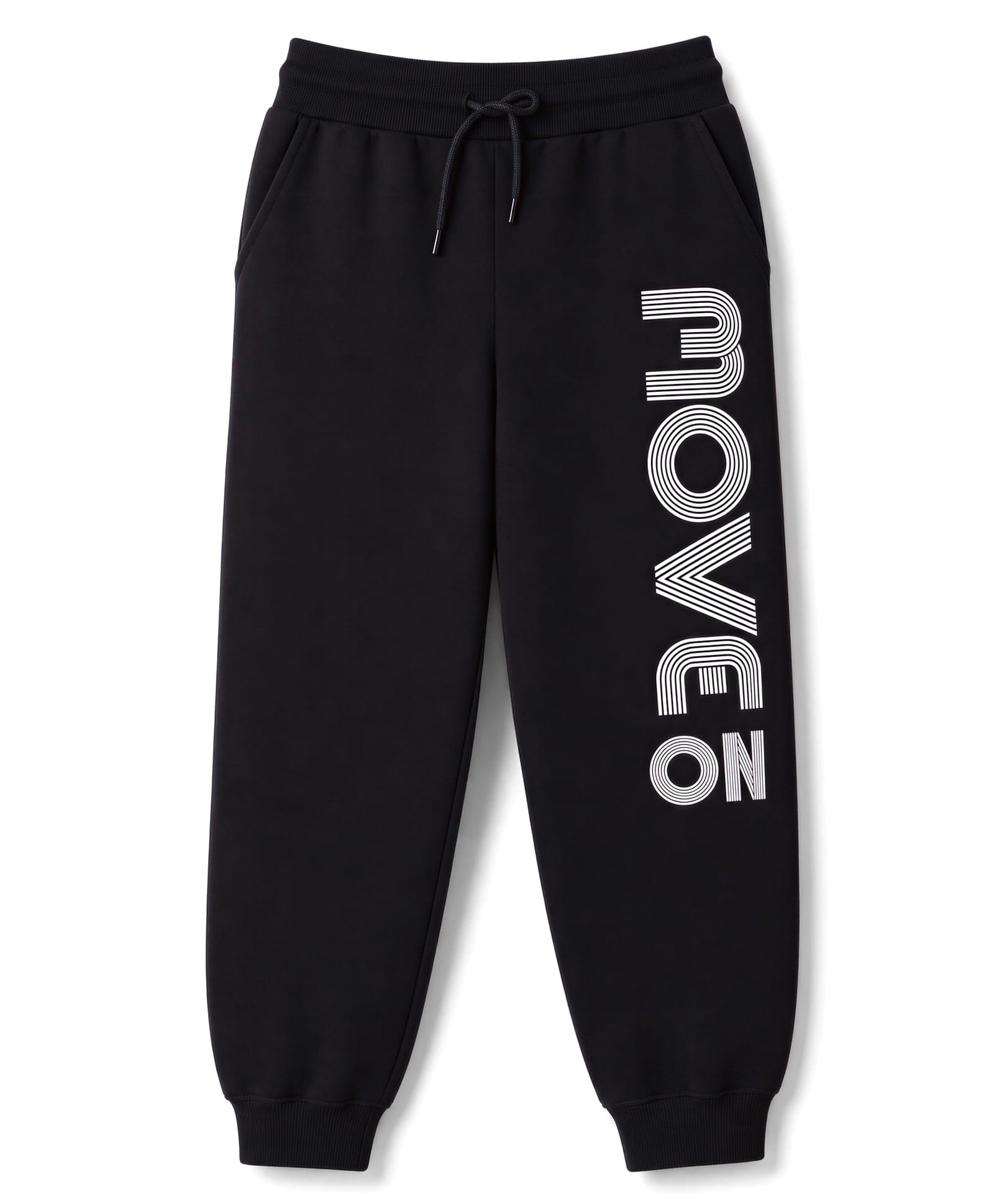 Taeko Looper Knit Full Length Text Printed Lounge Pant - Black-image-19