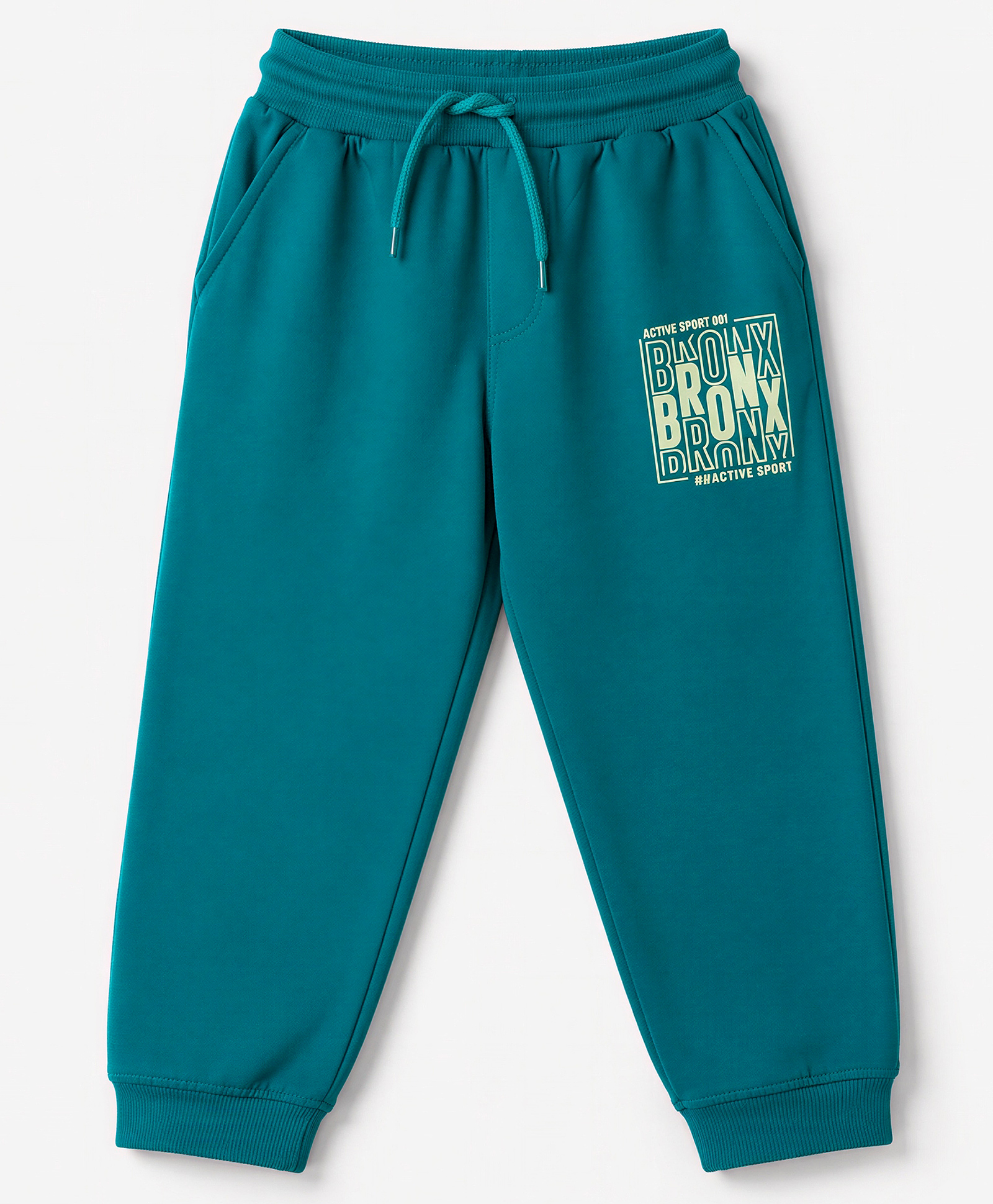 Taeko Looper Knit Full Length Text Printed Lounge Pant - Teal Blue-image-16