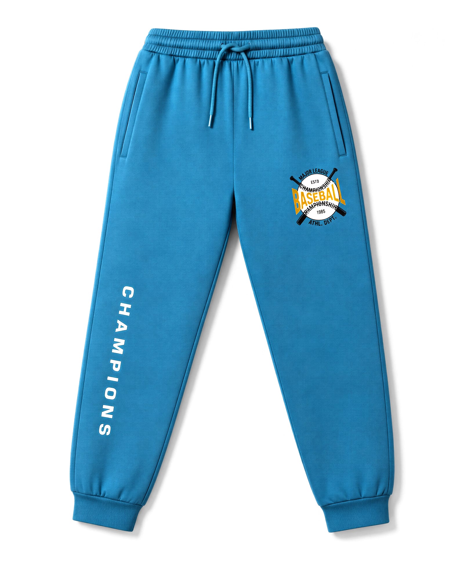 Taeko Single Jersey Knit Full Length Text Printed Lounge Pant - Blue-picture-30