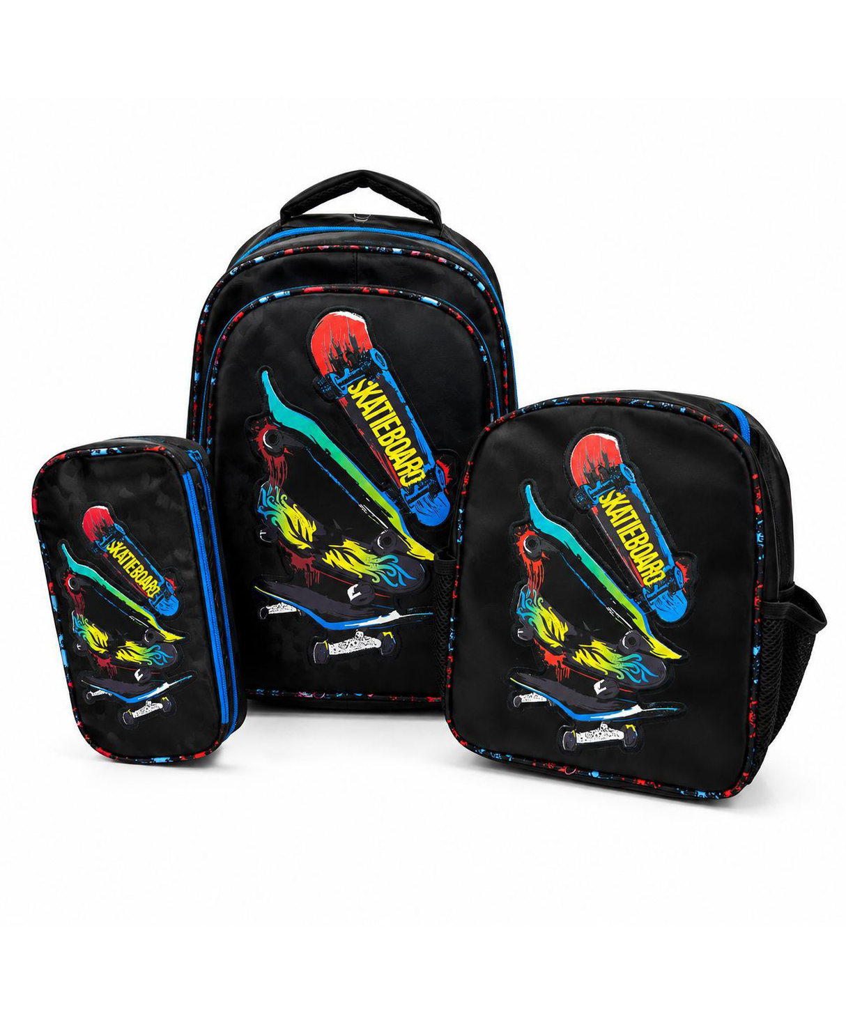 Echo Boomers 16 Inches 3 Piece School Backpack Set for Boys Skateboard Style Kids Bag with Lunch Bag & Pencil Case-image-25