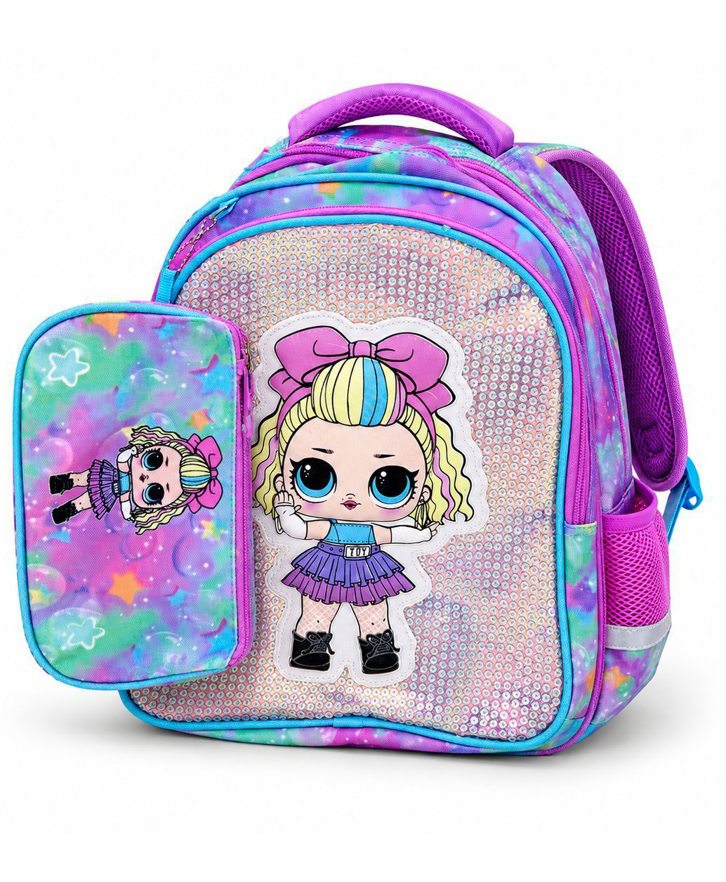 Echo Boomers 15.5 Inch Sparkly Girls School Backpack Kids Backpack with Detachable Pouch-image-9