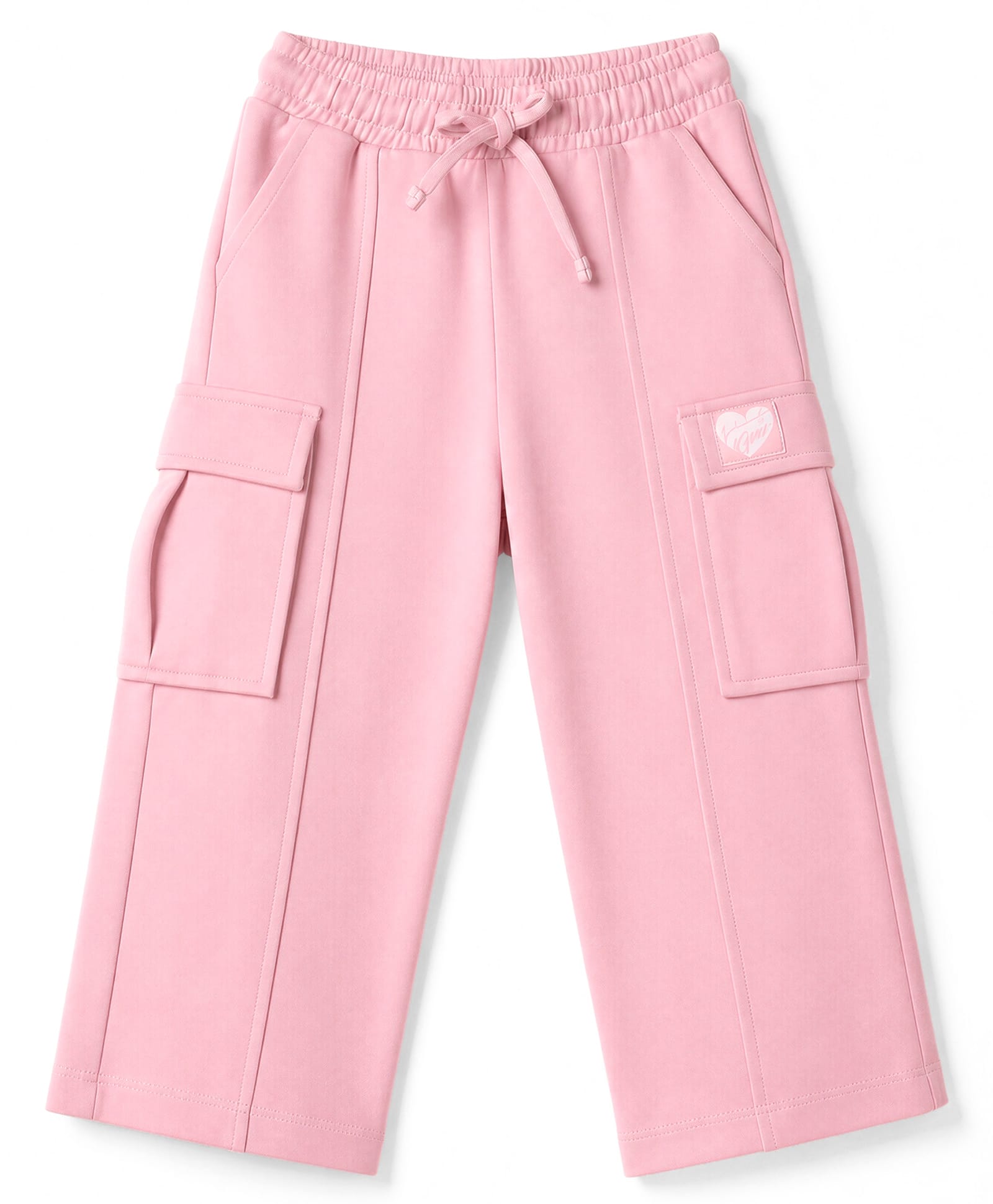 UCB Knit Full Length Solid Trouser With Patch & Cargo Pockets - Pink-picture-38