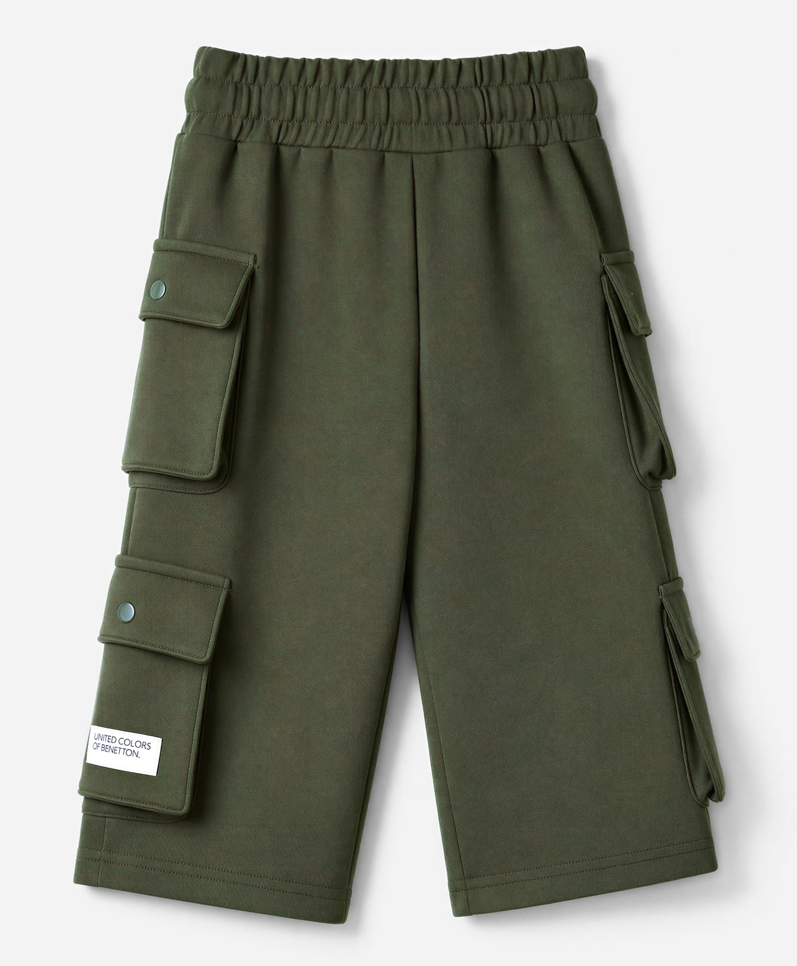UCB Modal Knit Full Length Solid Cargo Pants - Olive Green-image-13