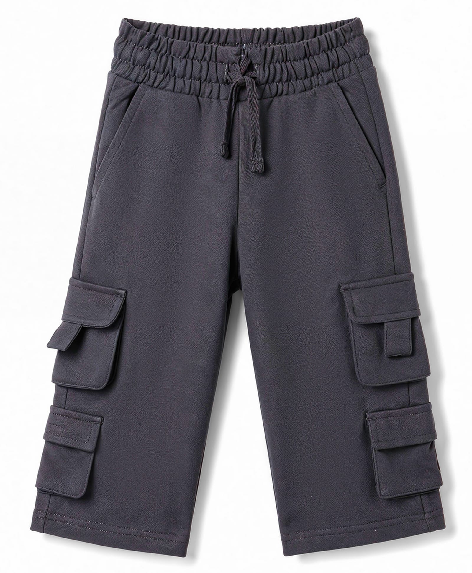 UCB Cotton Knit Full Length Track Pant With Cargo Pockets - Grey-picture-11