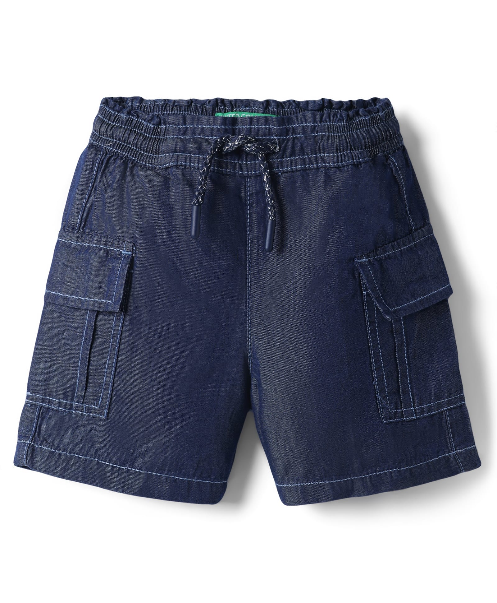 UCB Denim Tencel Blend Woven Knee Length Solid Shorts with Pockets - Navy-picture-20