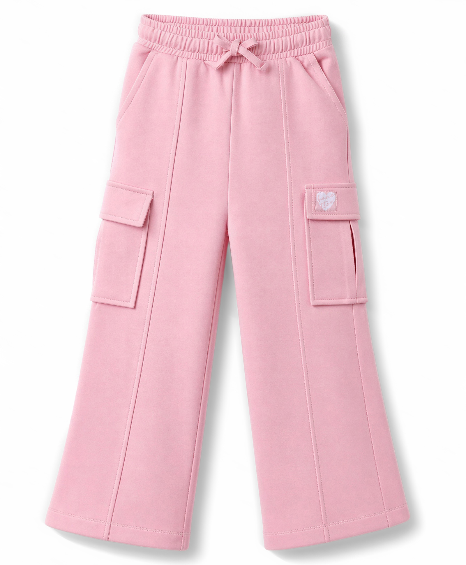 UCB Knit Full Length Solid Trouser With Patch - Pink-picture-27