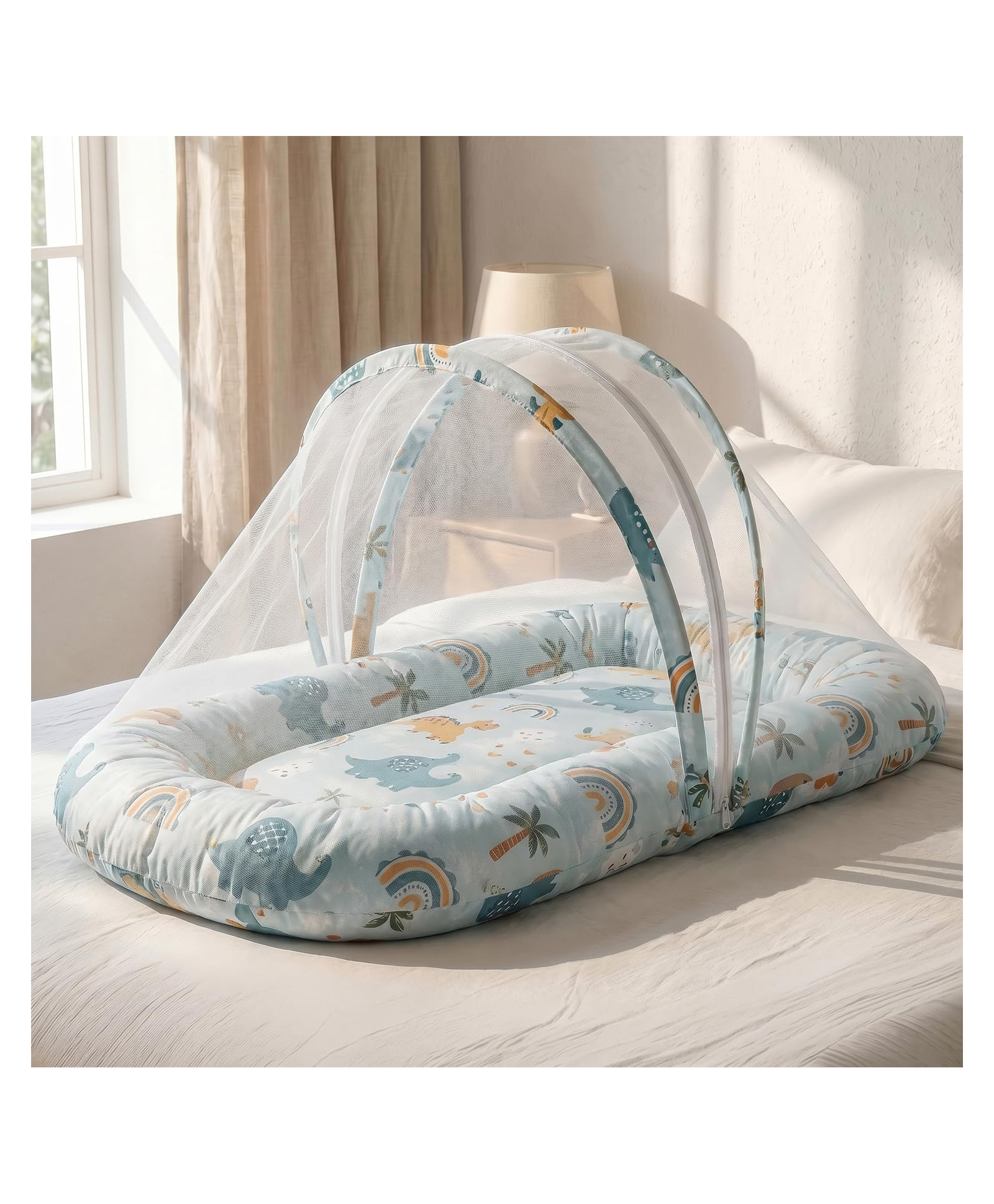 StarAndDaisy 3 in 1 Baby Mosquito Net and Sleeping Nest for Newborn Baby and Toddler Soft Comfortable Bed with Washable Design Portable Breathable and Safe for Babies 0 to 12 Months-image-6