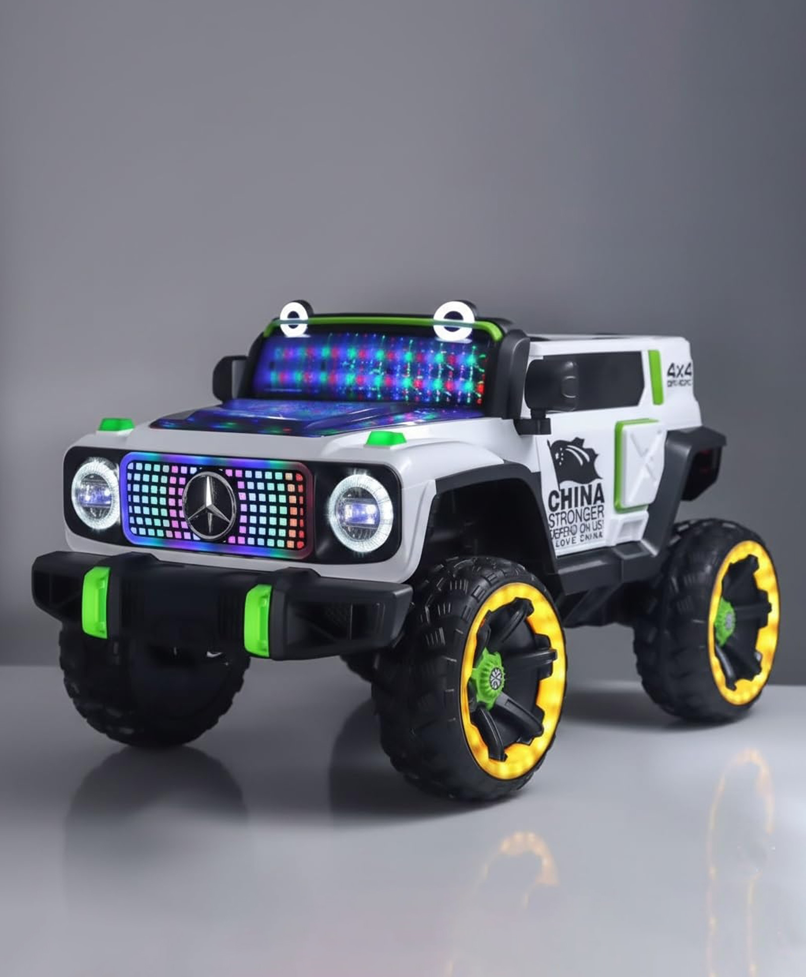 Ebabykart Kids 4X4 Heavy Duty 12V Electric Ride On Jeep for Kids with Remote Control 1-7Yrs Car Battery Operated Ride On (white)-image-6