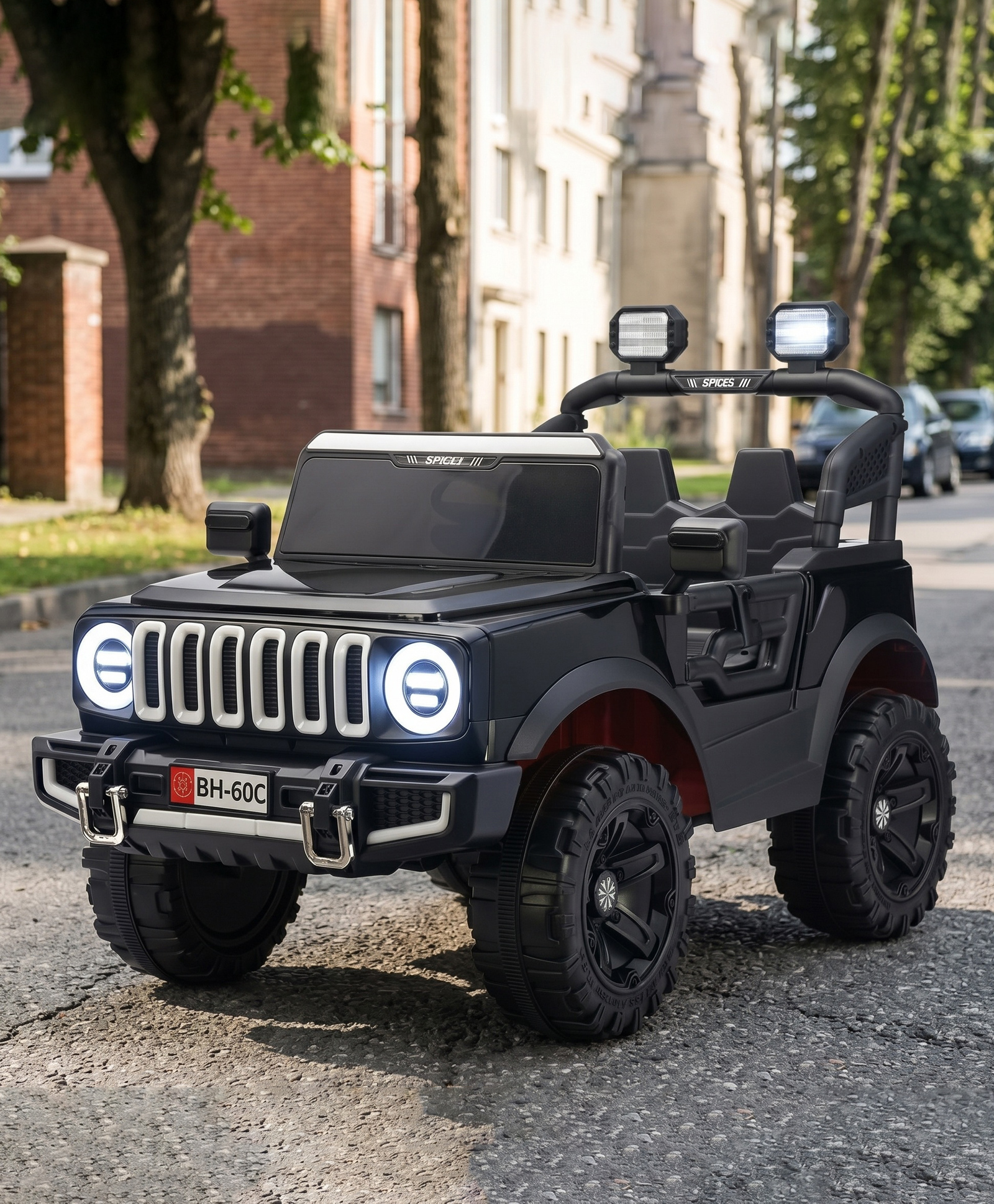 Ebabykart Kids Thar 12V Electric Ride On Jeep for Kids with Remote Control, Music and Light1-6 Yrs Car Battery Operated Ride On (Painted Black)-image-22