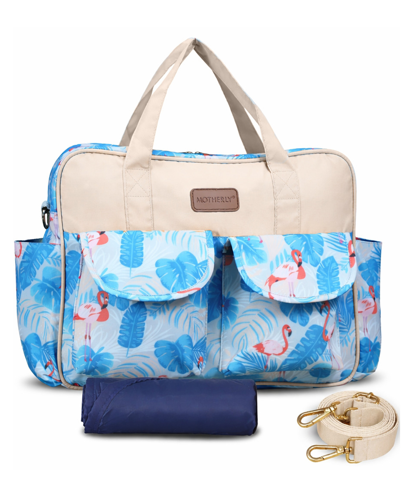 Motherly Grace Tote Diaper Bag for Mothers for Travel with Changing Mat and 6-Month Warranty | Maternity Hospital Bag for Newborn | Water-Resistant Baby Bag for mom - Flamingo-2-picture-11