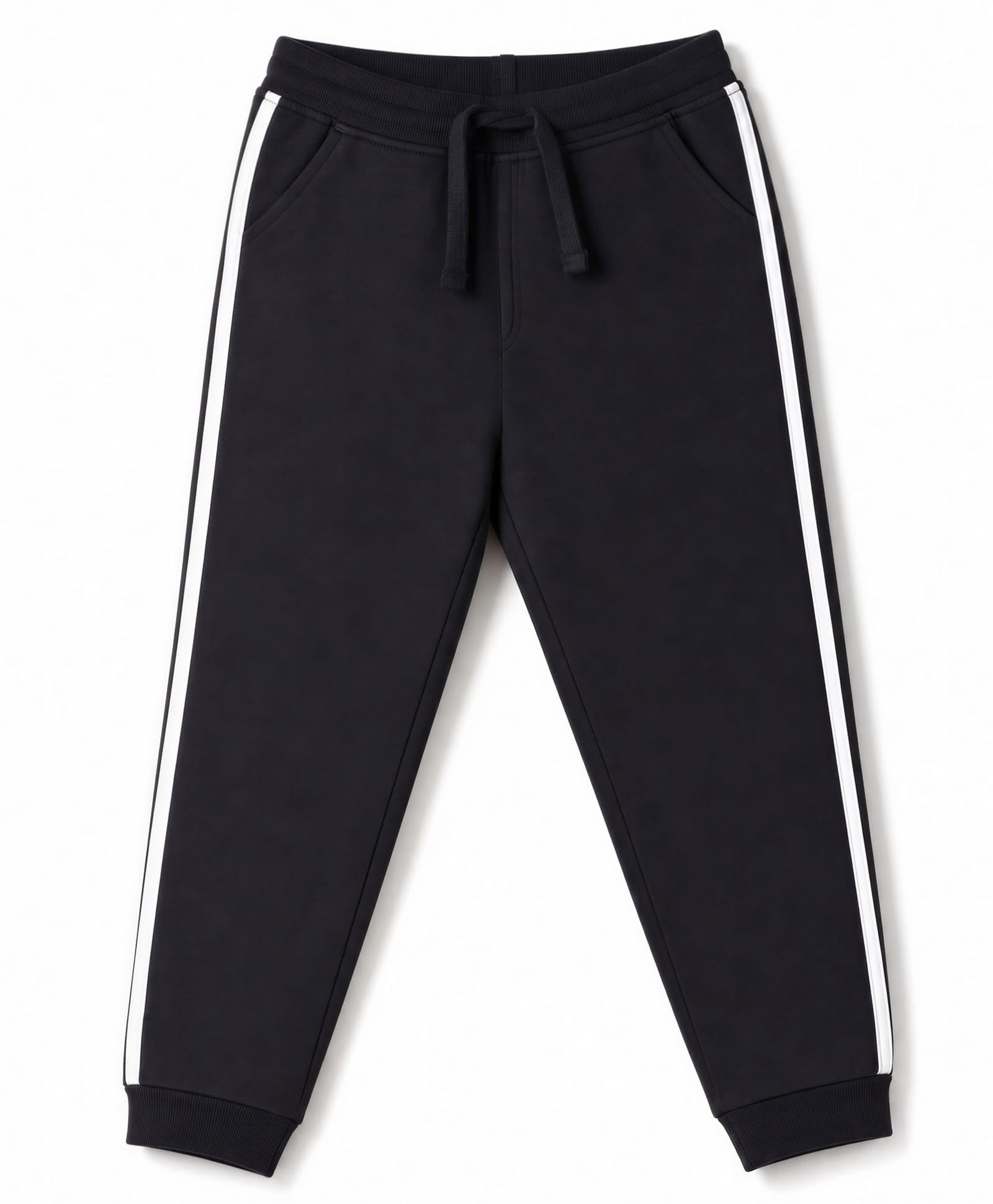 Honeyhap Premium 100 % Cotton Looper Terry Knit Track Pants With Pockets - Black-picture-12