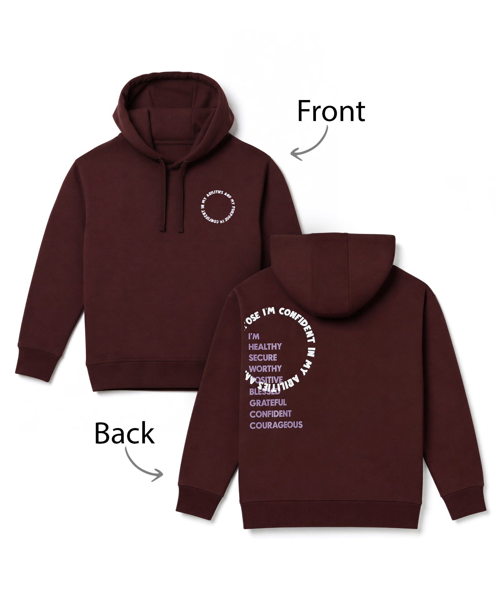 Honeyhap Premium Cotton Looper Knit Hoodies with Full Sleeves and Typography Print - Dark Brown-picture-17