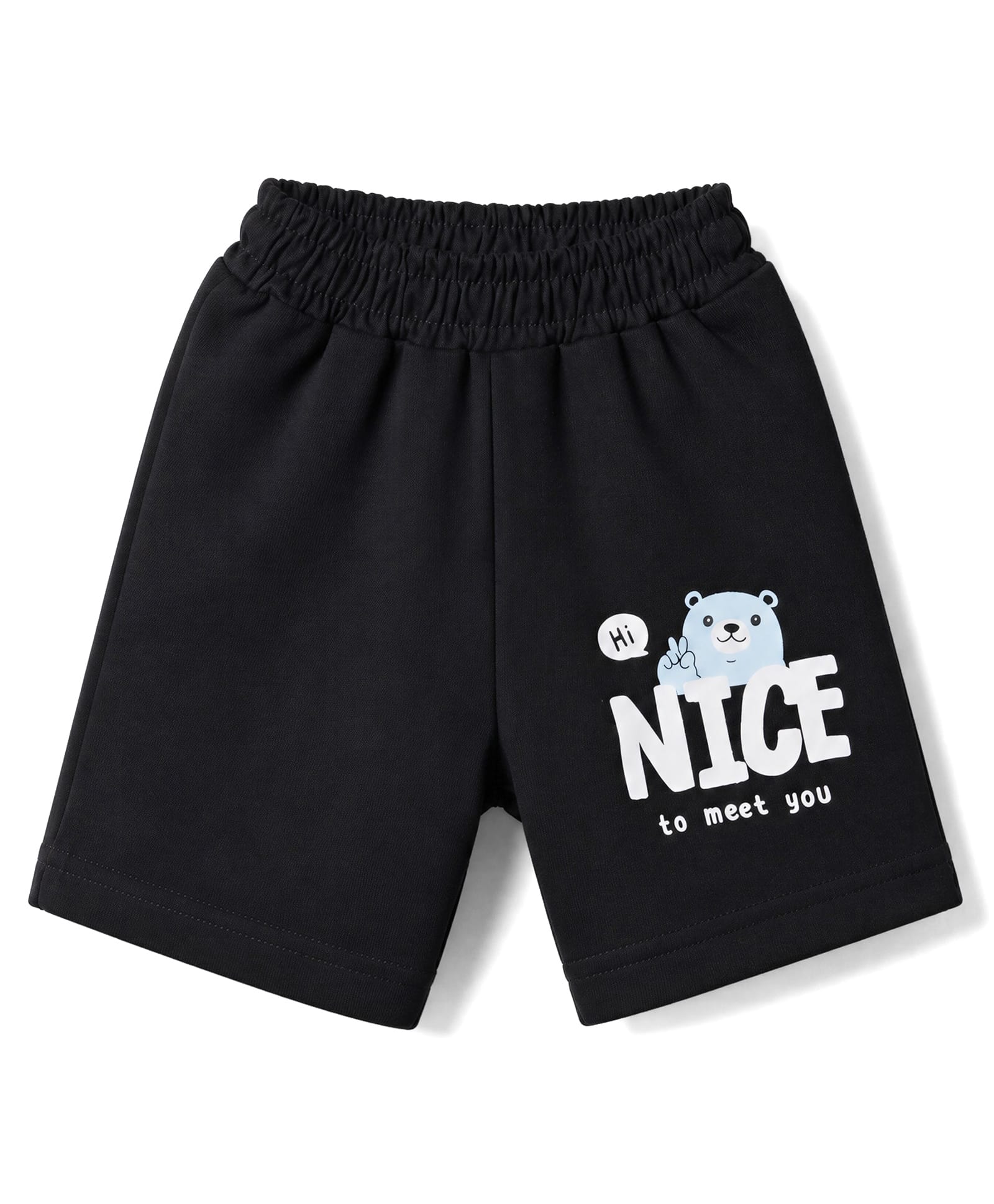 Tango Single Jersey Knit Knee Length Shorts With Text Print - Black-picture-34