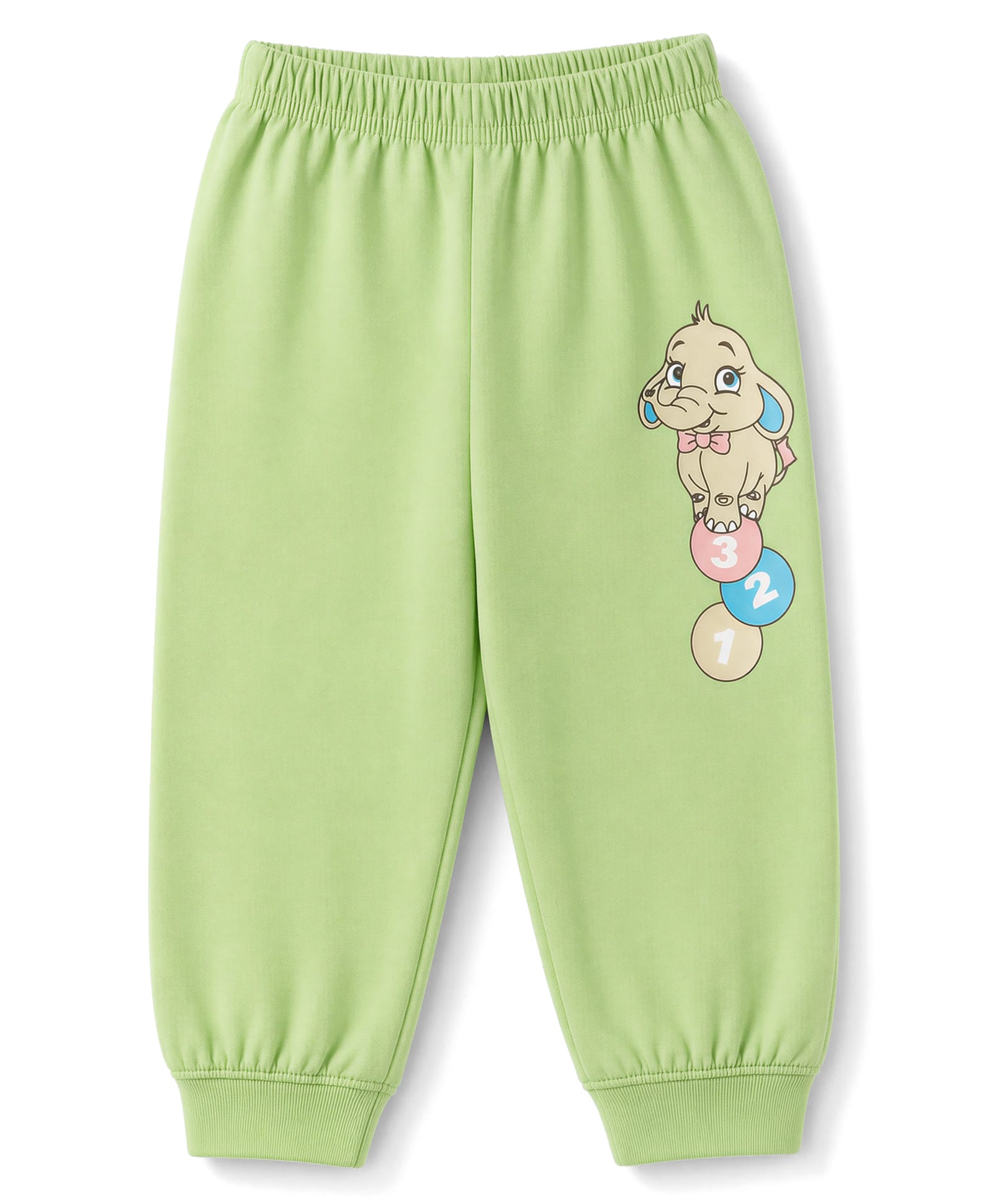 Tango Single Jersey Knit Full Length Elephant Printed Lounge Pant - Light Green-image-22