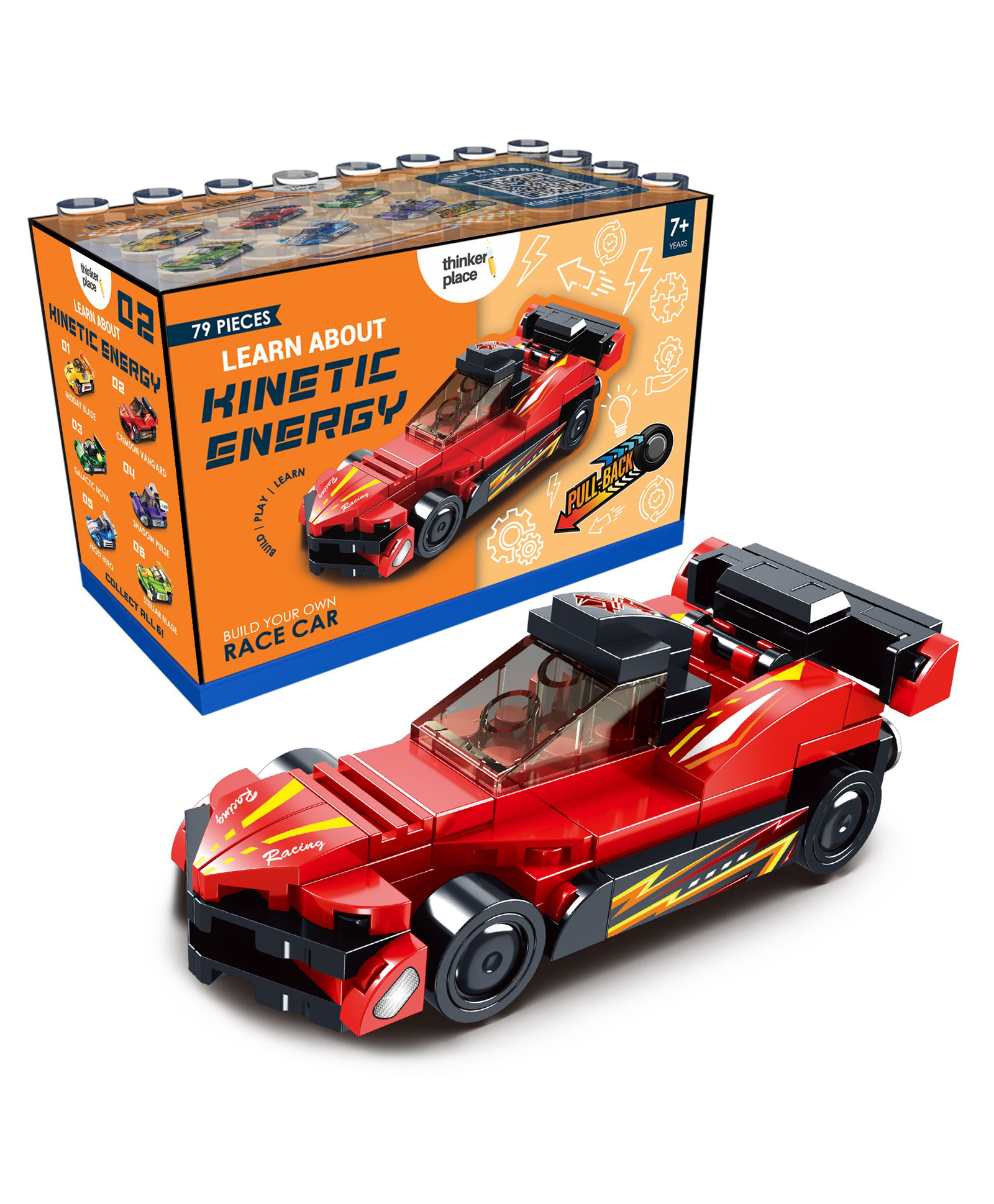 thinker place ThinkerPlace STEM Racing Car Pull Back Building Blocks Set (79Pcs) | DIY Speed Car Toy for Kids 7+ Years (Boys & Girls) | Friction Powered Racing Toy | Creativity & Motor Skills Development-picture-45