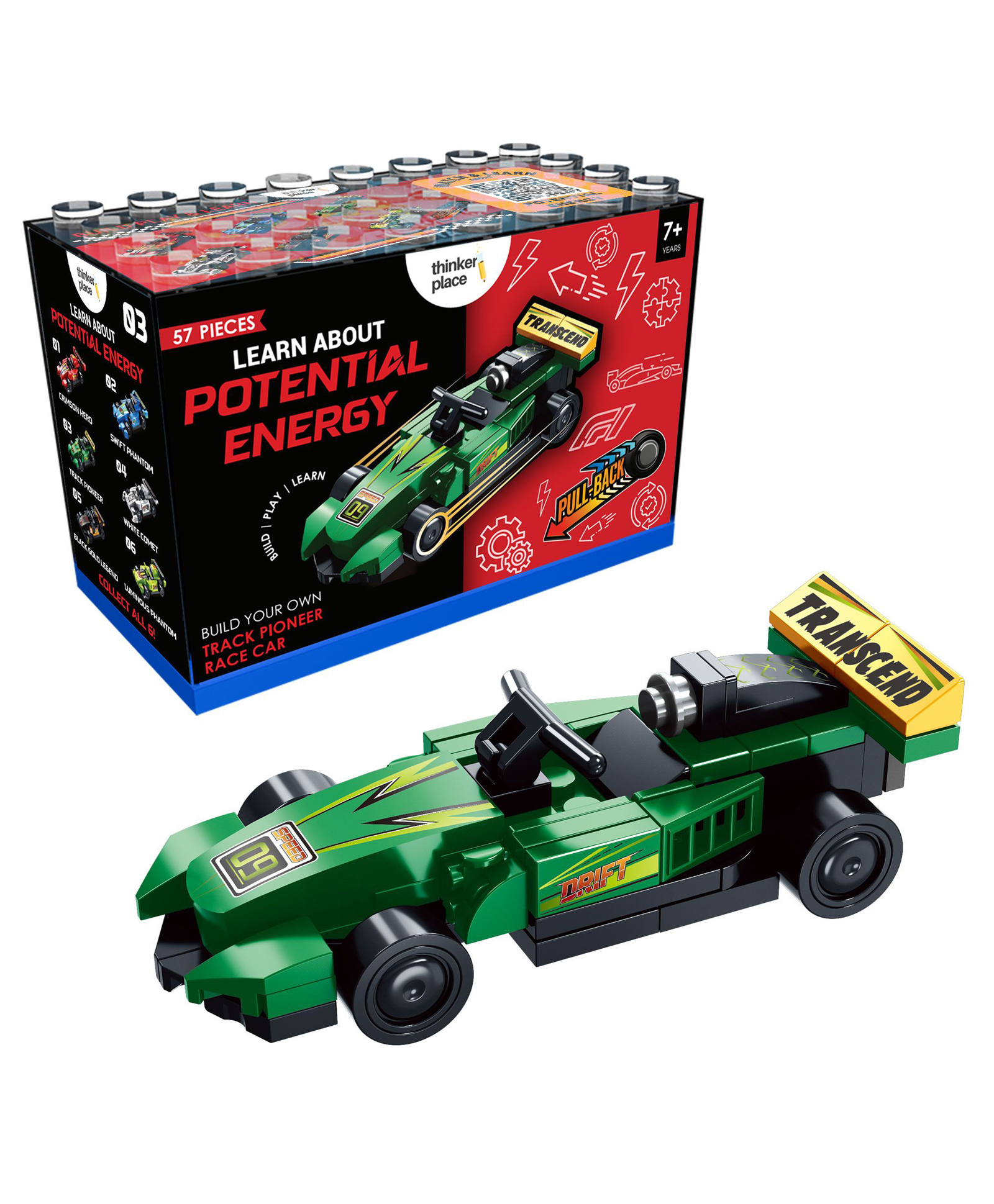 ThinkerPlace STEM Track Pioneer | F1 Pull Back Building Blocks Set (57 Pcs) | DIY Car Kit for Kids 7+ Years ( Boys & Girls ) | Educational Toy Learn About Potential Energy-image-49