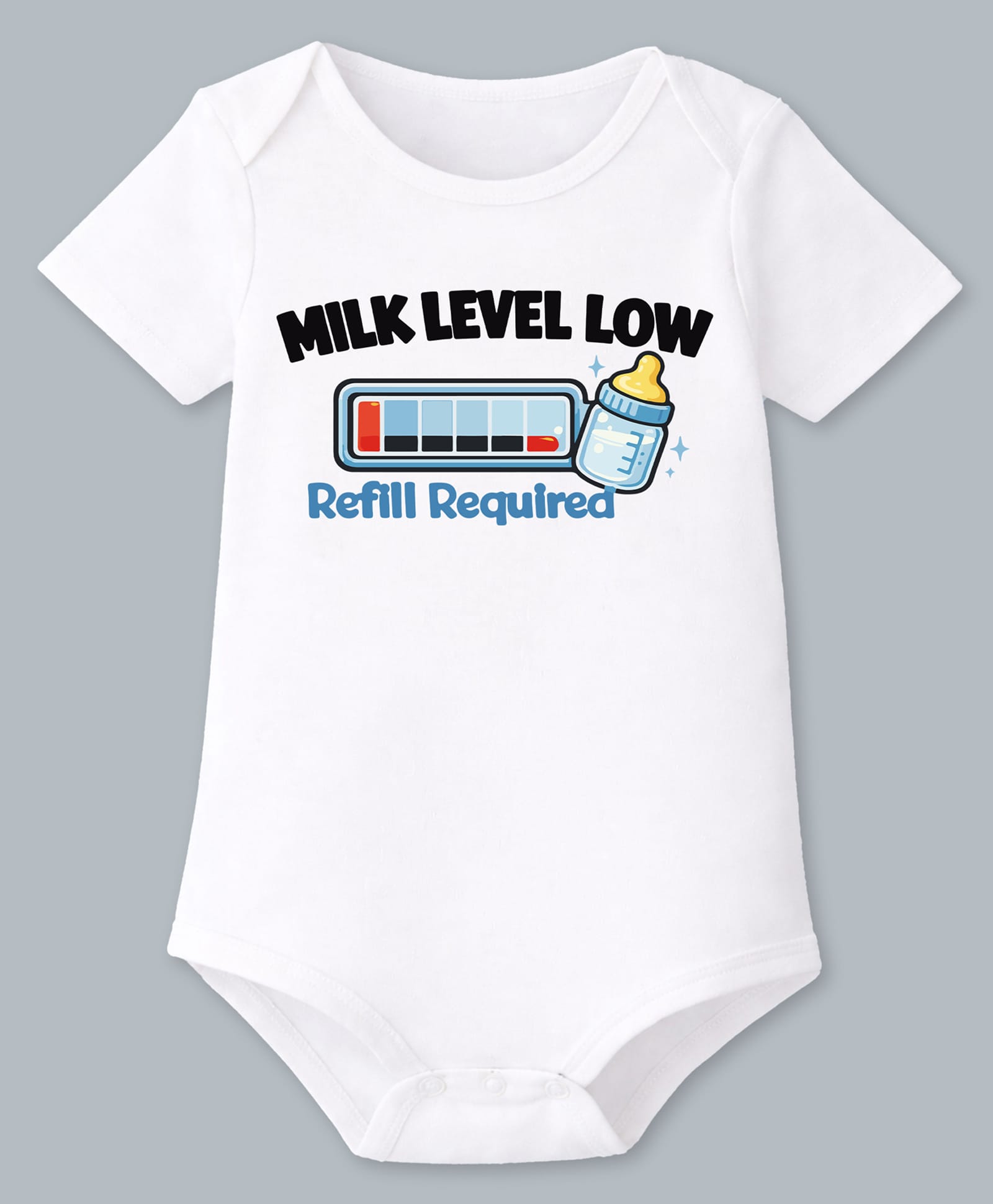BLUSHES 100% Cotton Knit Half Sleeves Milk Level Low Refill Required Text Printed Onesie - White-picture-11