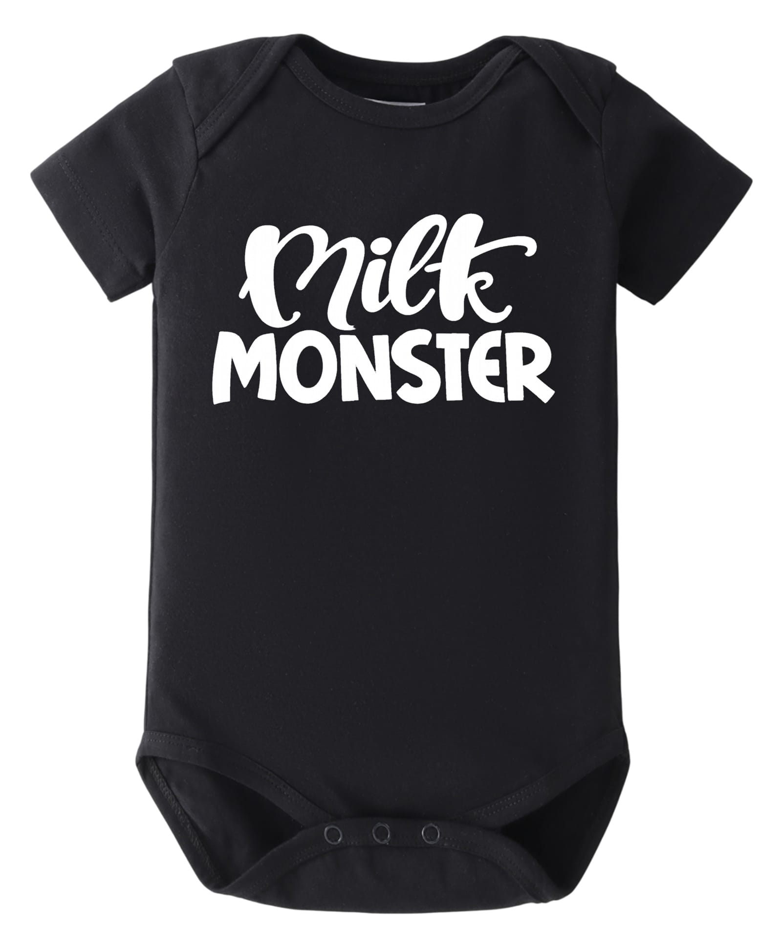 BLUSHES 100% Cotton Knit Half Sleeves Milk Monster Text Printed Onesie - Black-image-27