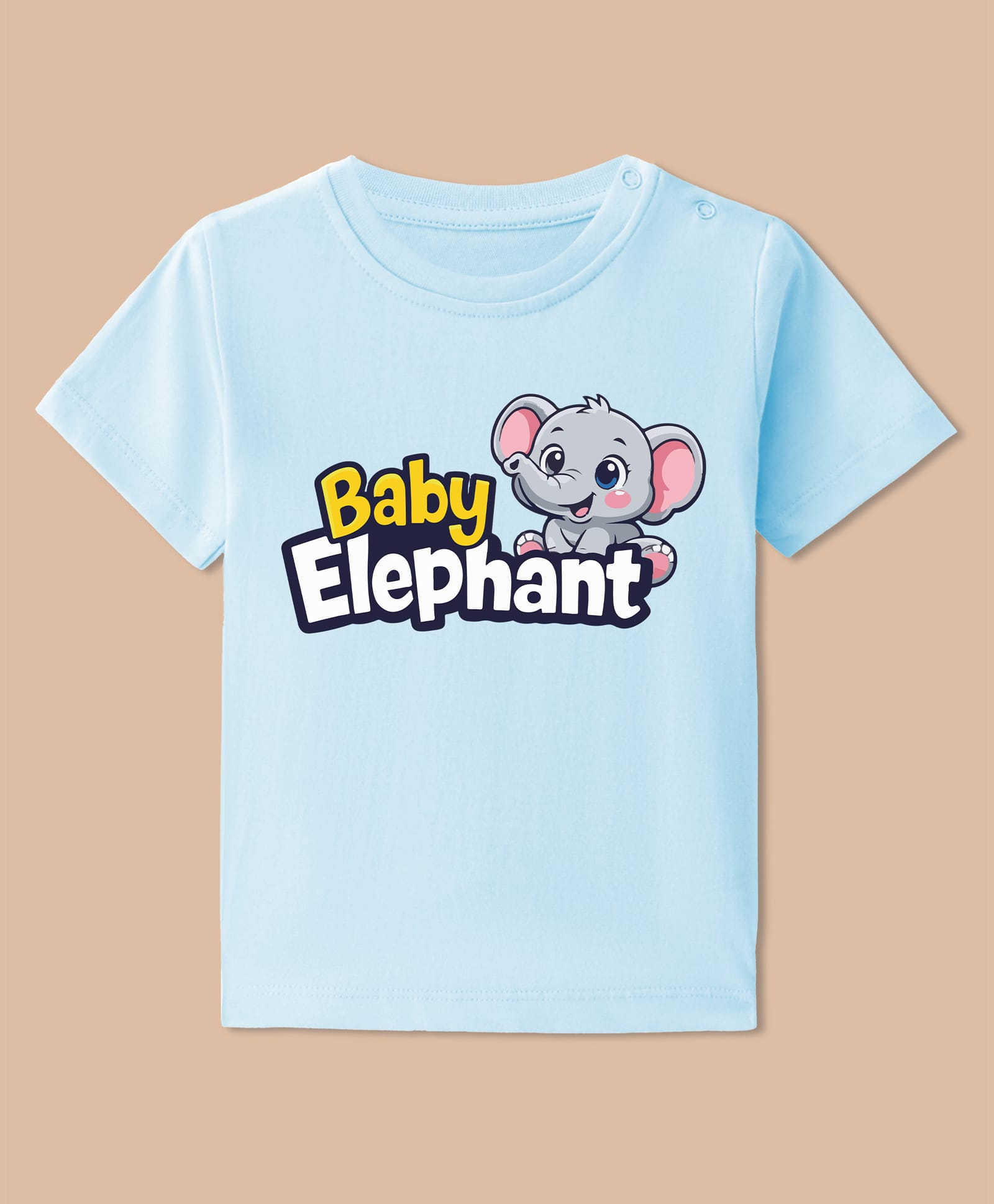 BLUSHES 100% Cotton Knit Half Sleeves Baby Elephant Text Printed Tee - Aqua Blue-picture-20