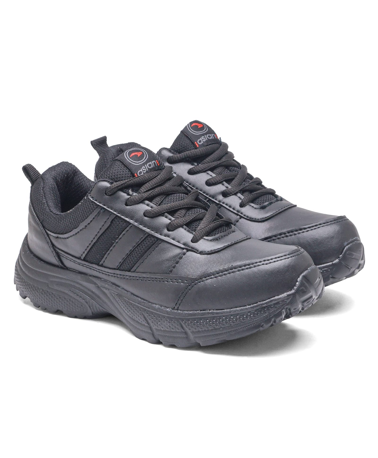 asian Solid Lace Up School Shoes - Black-picture-14