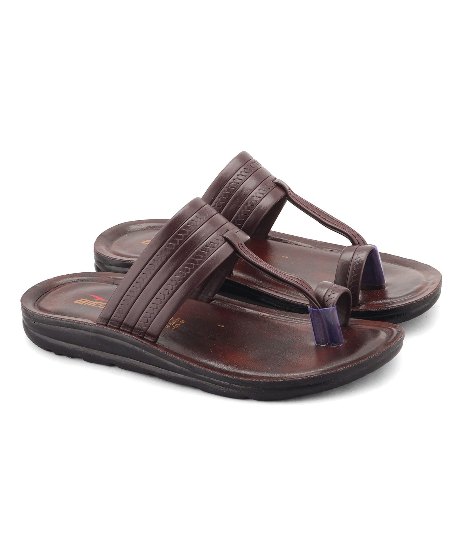 asian Solid Flip Flops - Brown-image-1