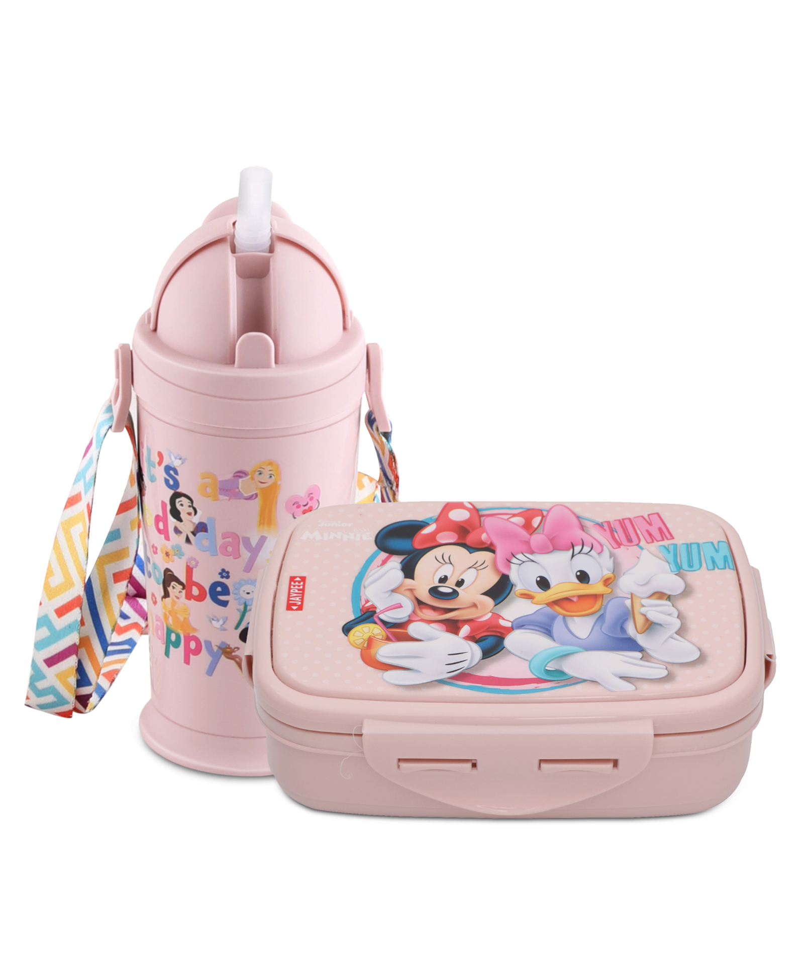 Jaypee Crimson PU Insulated 400ml Lunch Box & 270ml Stainless Steel Sipper Combo for Kids, Cartoon Printed, Leak Proof & BPA Free, Pink-image-48
