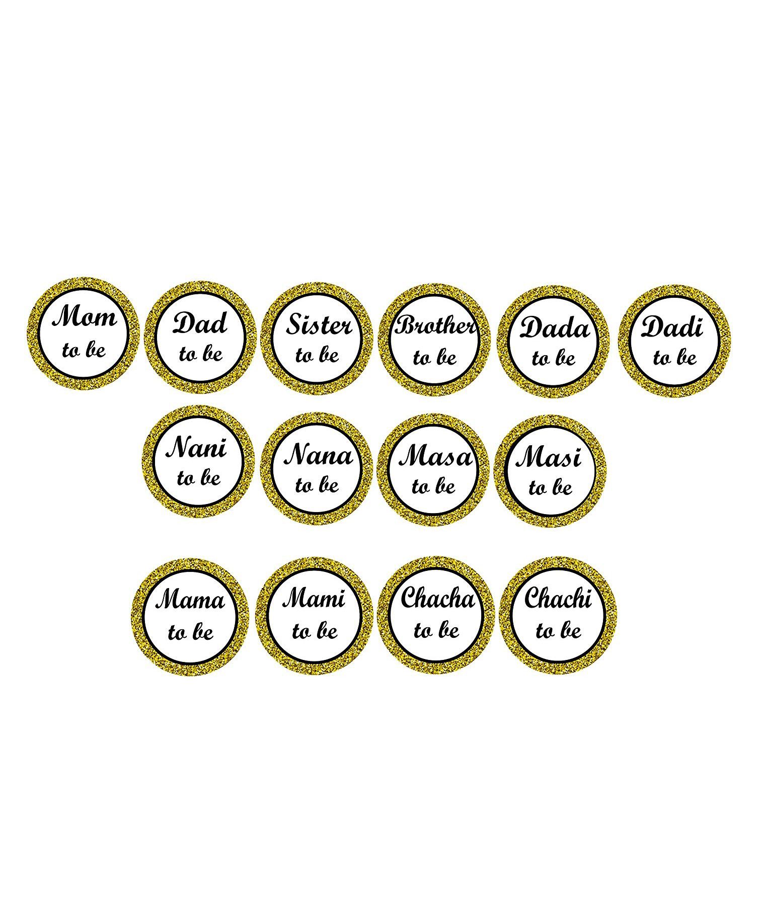 Syga Baby Shower Badges White - 14 pieces-image-20