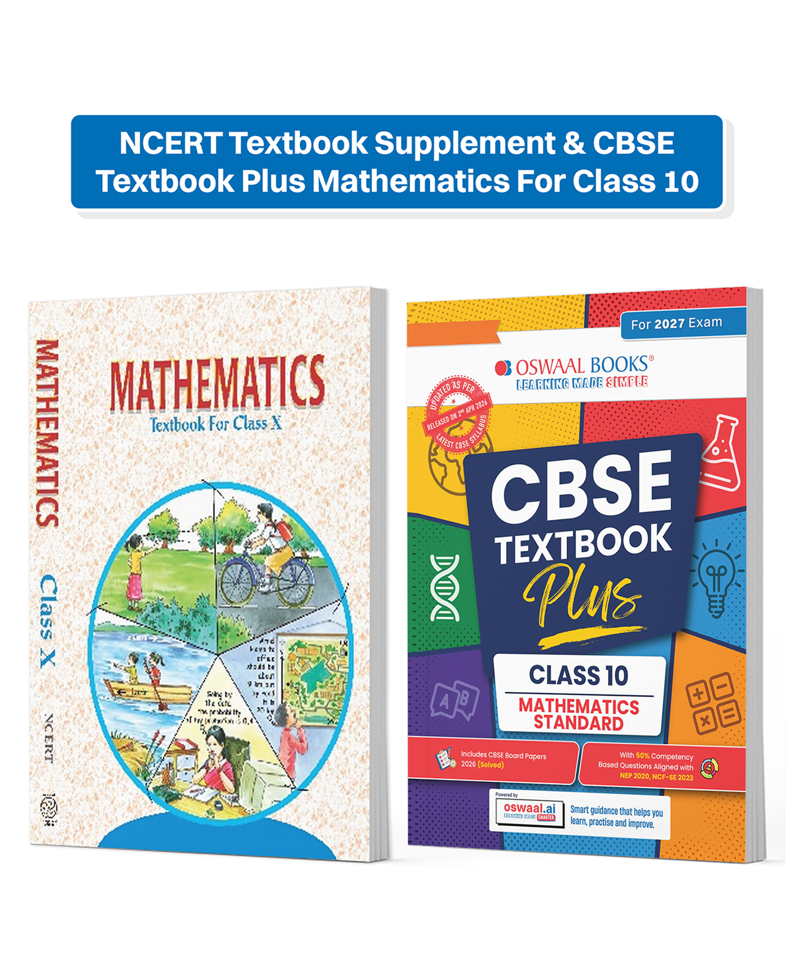Oswaal Books NCERT Textbook Supplement & CBSE Textbook Plus Mathematics For Class 10 | Competency Focused Questions | Concept Clarity, Mind Maps | Set Of 2 (For 2027 Exam)-image-36