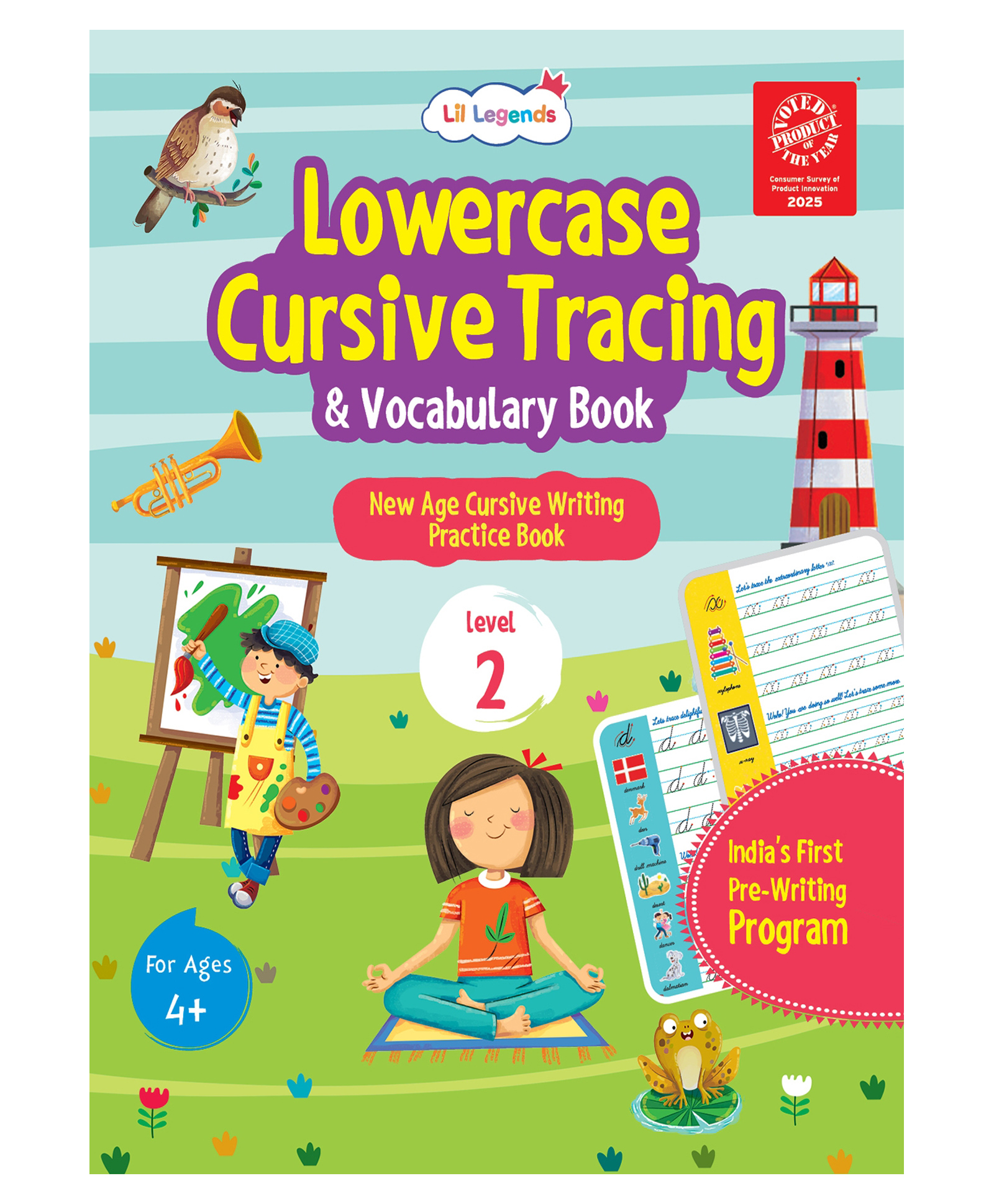 OSWAAL BOOKS Lil Legends Lowercase Cursive Tracing & Vocabulary Workbook for Kids | Level 2 Handwriting Practice Book | Learn Letter Formation & Improve Writing Skills | Age 4+-image-13
