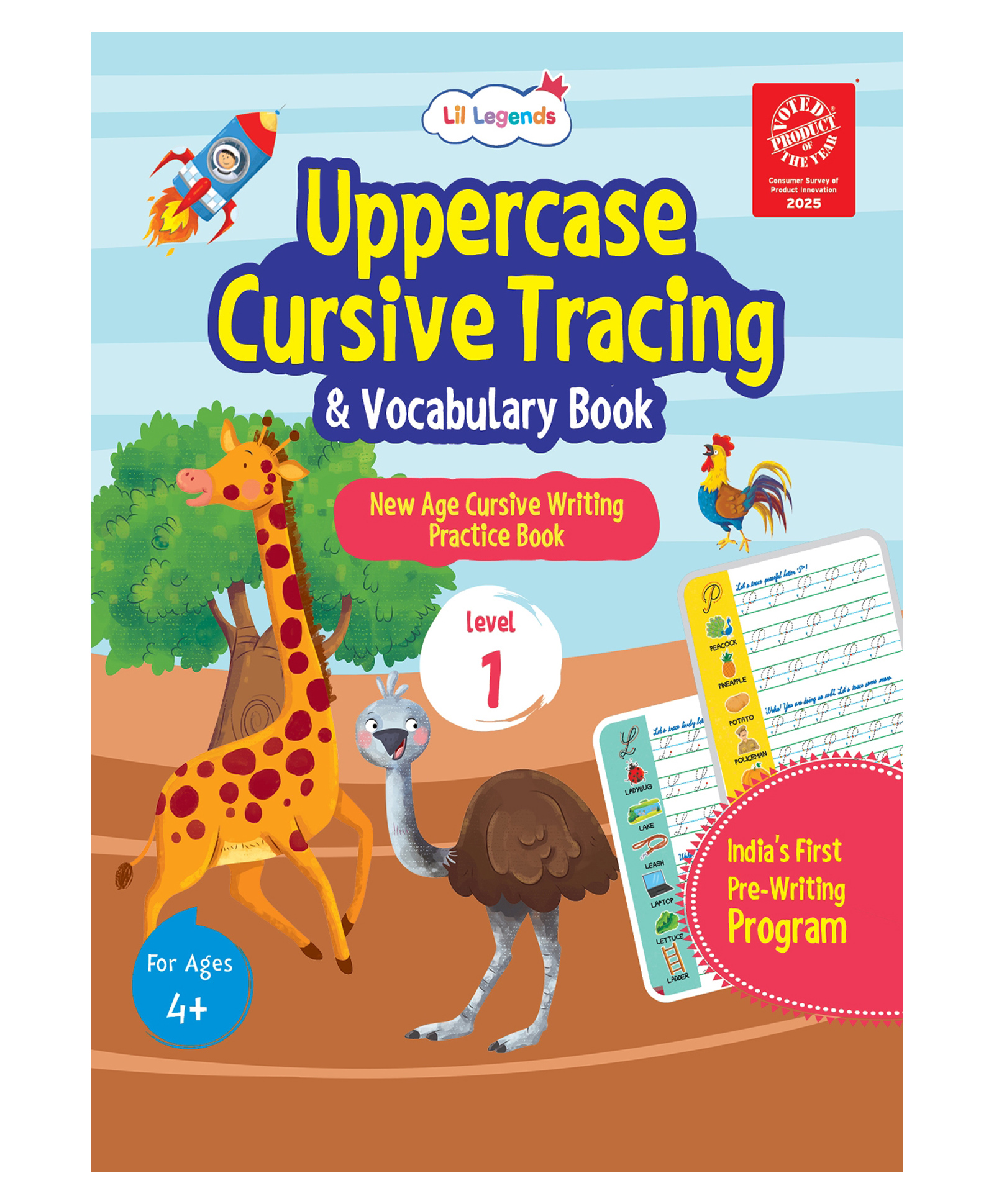 OSWAAL BOOKS Lil Legends Uppercase Cursive Tracing & Vocabulary Workbook for Kids | Level 1 Handwriting Practice Book | Learn Letter Formation & Improve Writing Skills | Age 4+-image-10