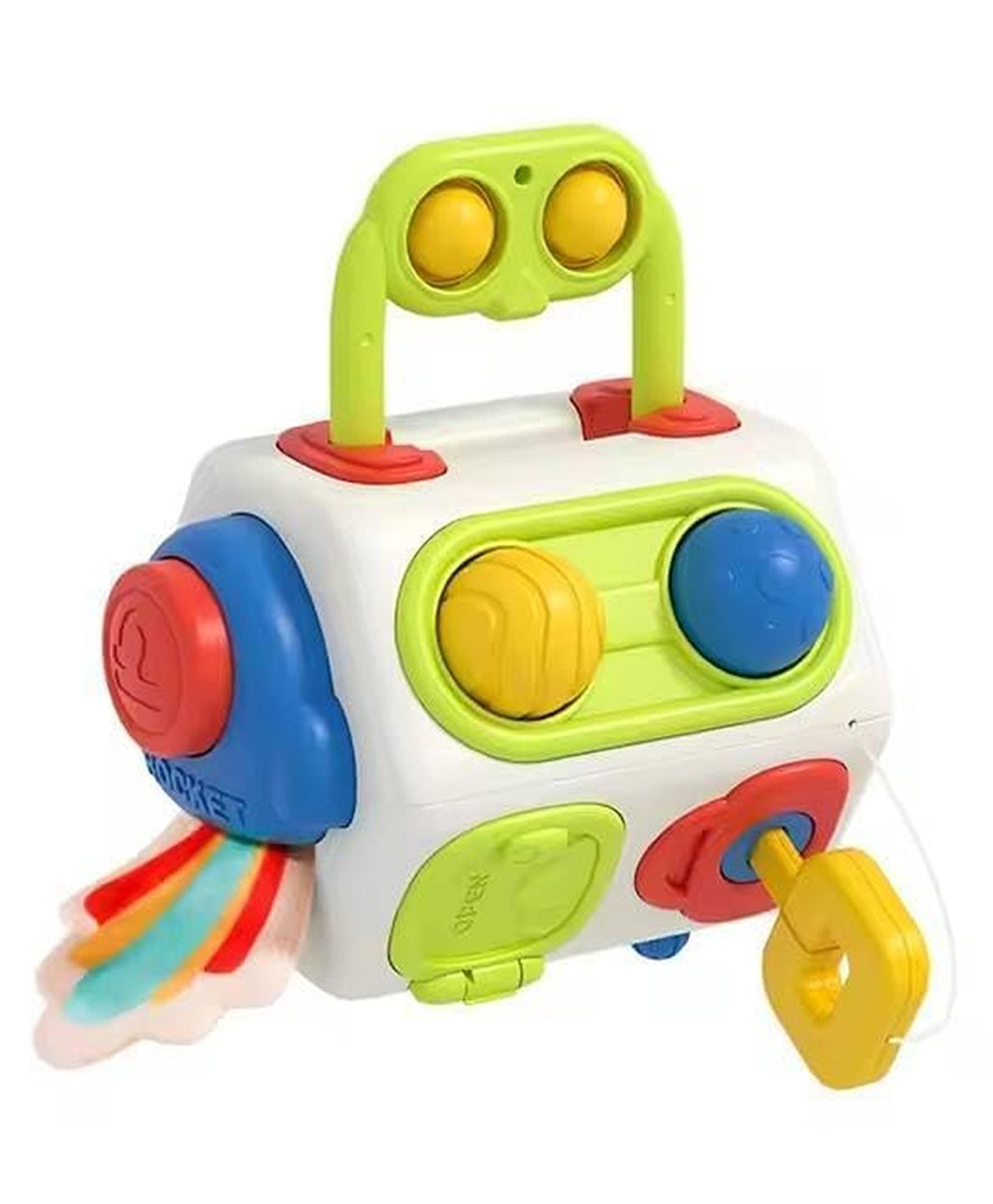 Happy Hues 9-in-1 Educational Busy Cube for Toddlers Travel Toy Infants- Educational Toy for Kids - Fun & Learning Toy Set - Multicolor-image-16
