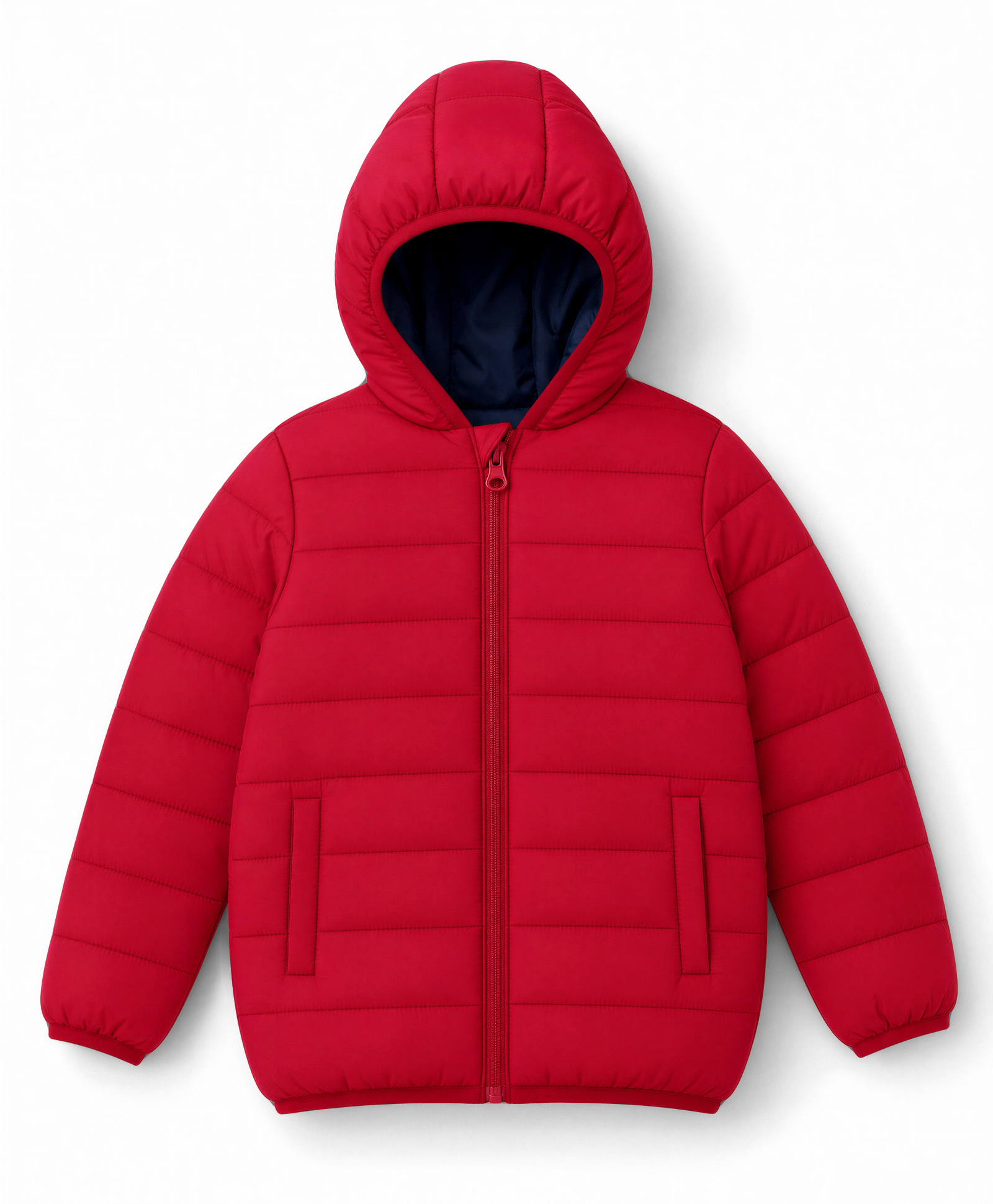 Babyhug Woven Reversible Jacket with Full Sleeves Red & Navy Blue-image-9