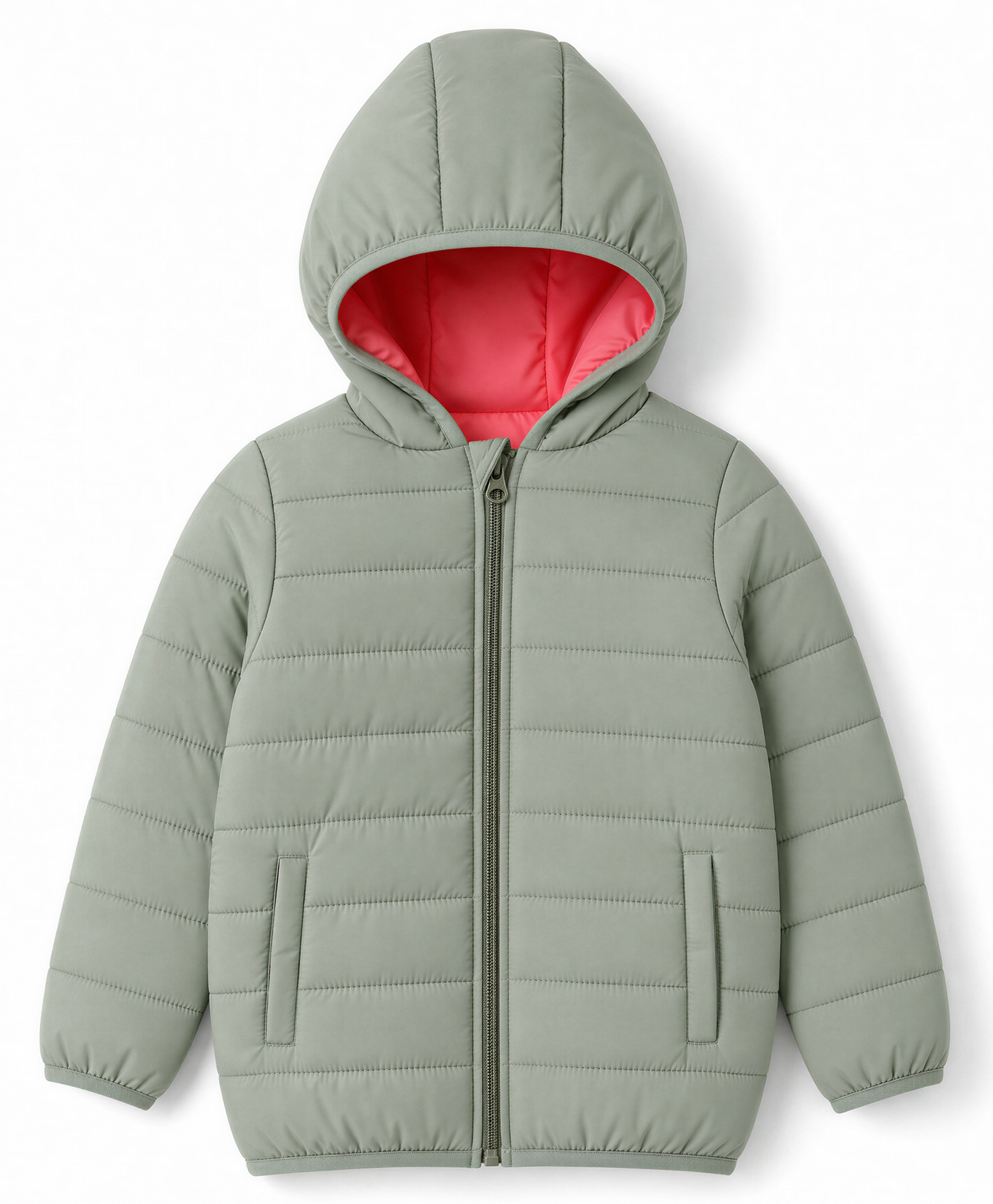 Babyhug Woven Reversible Hooded Jackets with Full Sleeves - Sea Green-image-26