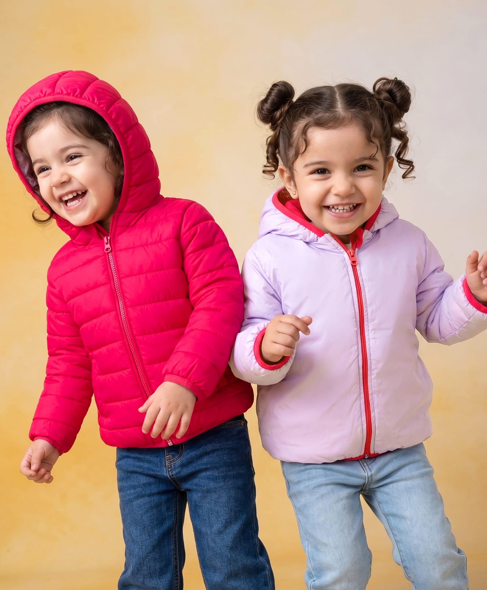 Babyhug Woven Full Sleeves Hooded Padded Solid Colour Reversible Jacket - Dark Pink & Lavender-picture-35