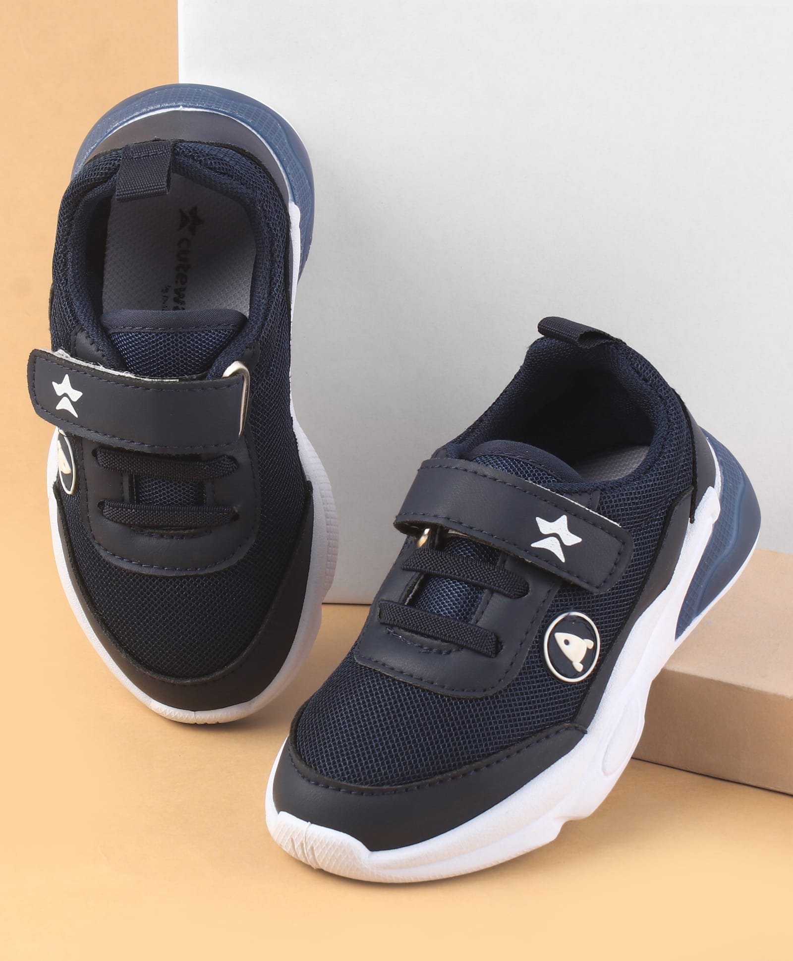 Cute Walk by Babyhug Velcro Closure Casual Shoes - Navy Blue-image-12