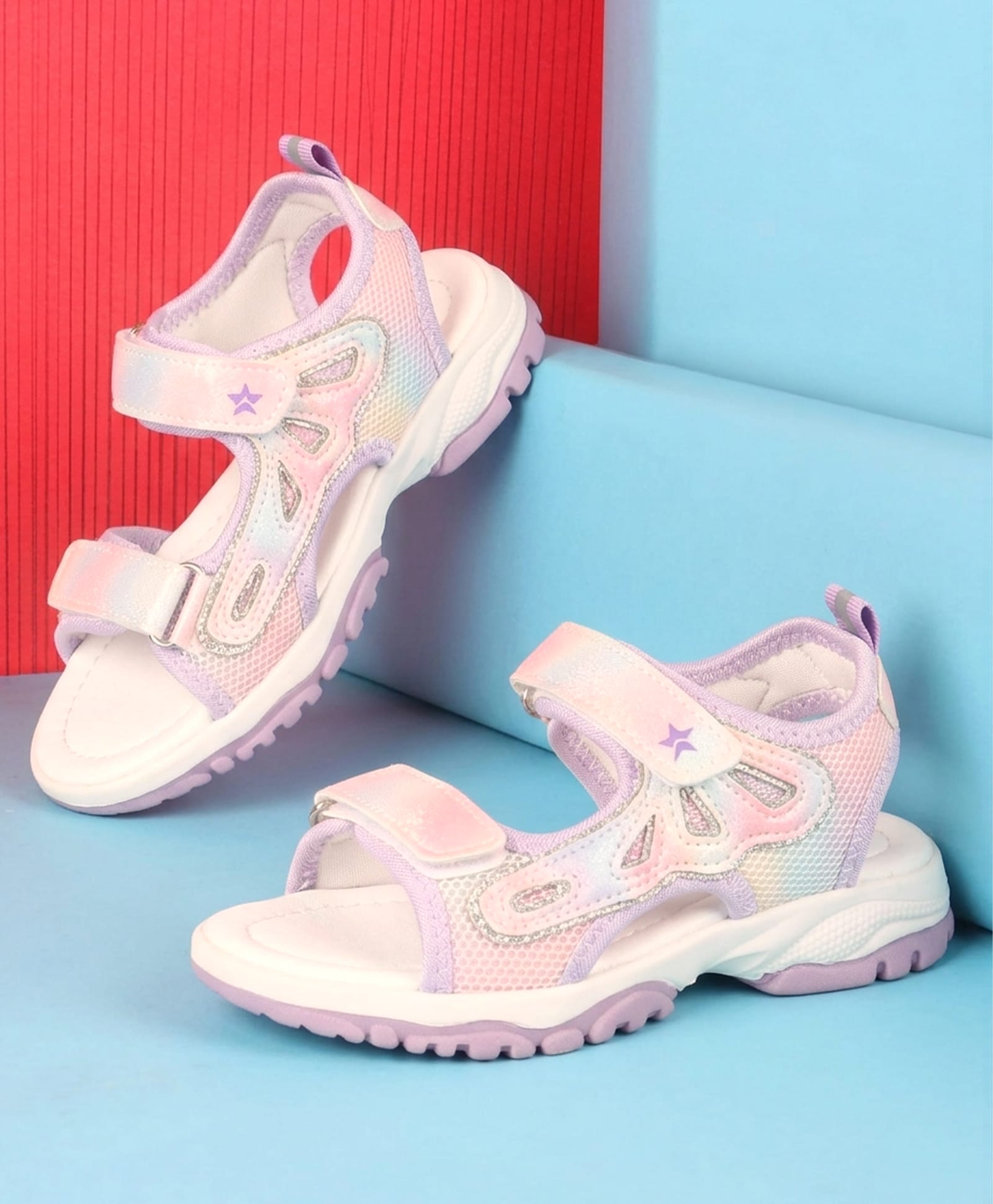 Cute Walk by Babyhug Velcro Closure Solid Sandal - Purple-picture-24