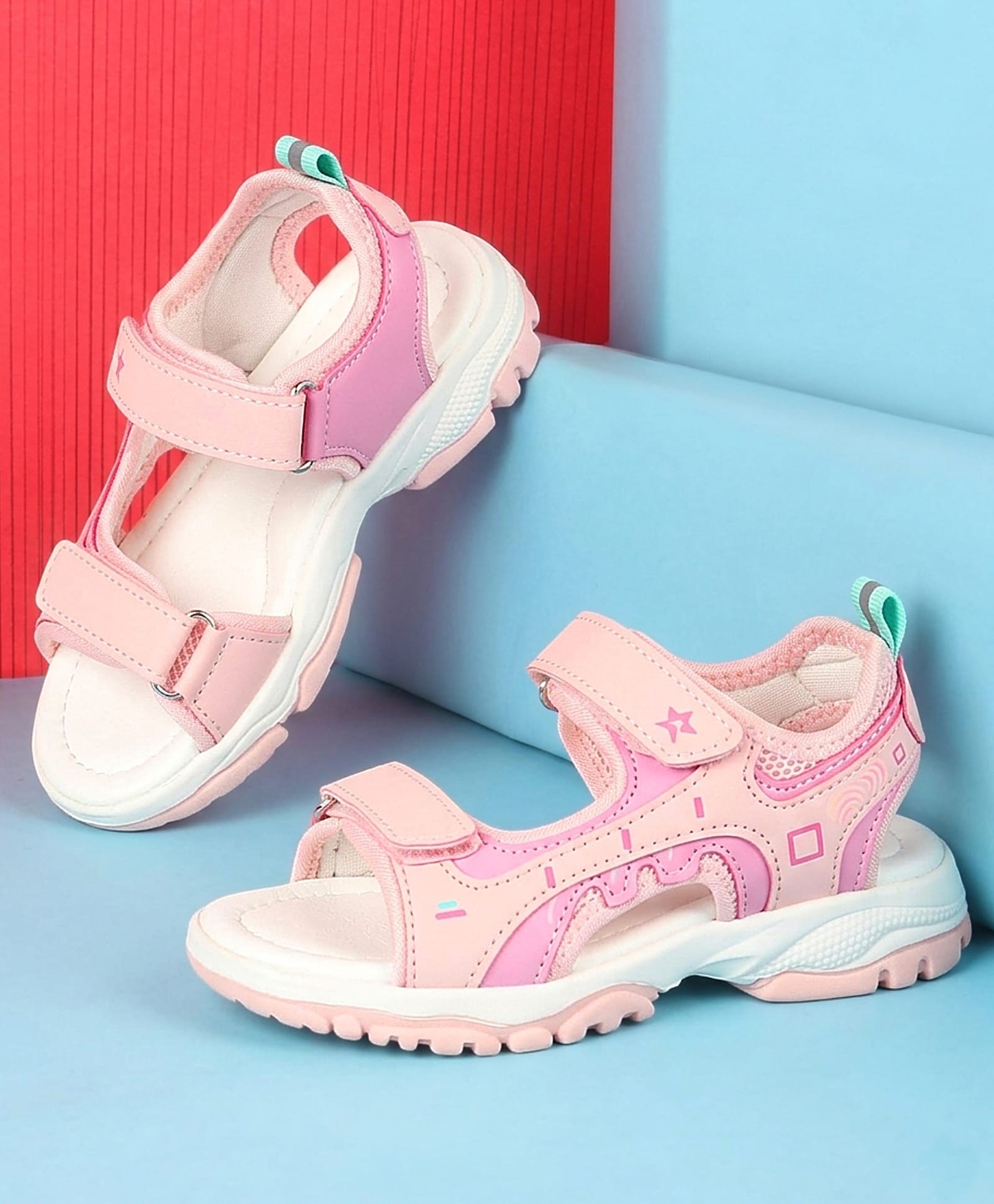 Cute Walk by Babyhug Velcro Closure Solid Sandal - Pink-picture-15