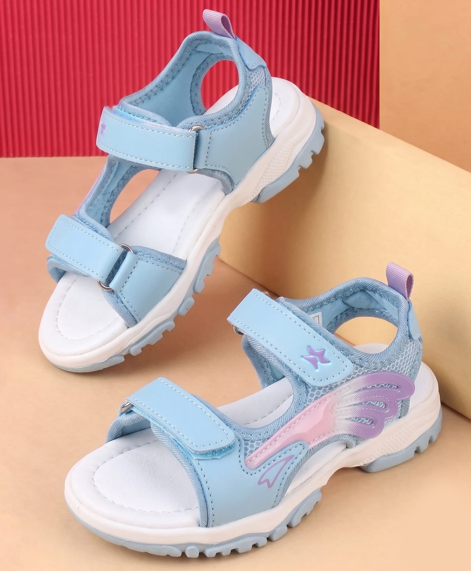 Cute Walk by Babyhug Velcro Closure Solid Sandal - Light Blue-picture-22