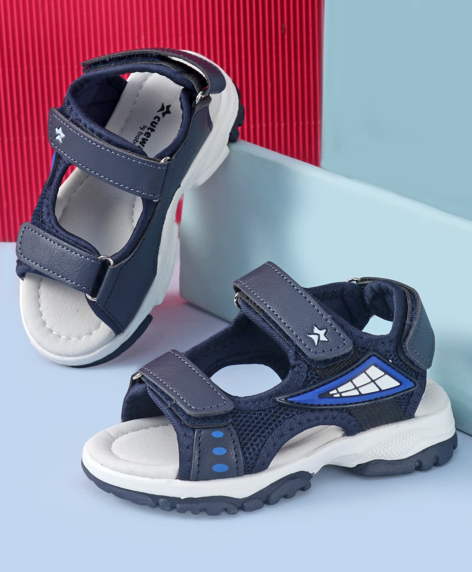Cute Walk by Babyhug Velcro Closure Sandal - Navy Blue-picture-23