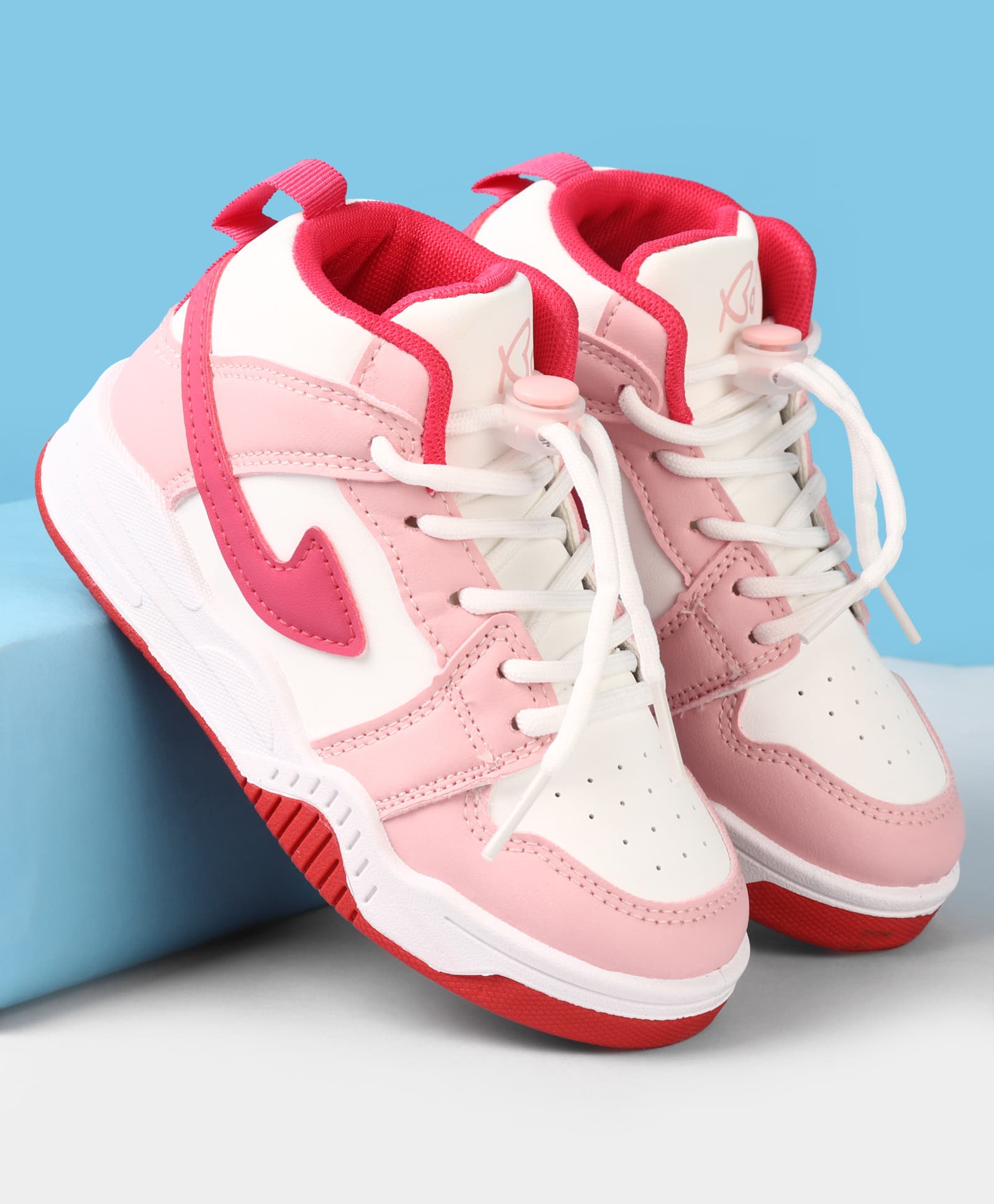 Babyoye Lace Up Closure Solid Casual Shoes - Pink-picture-26