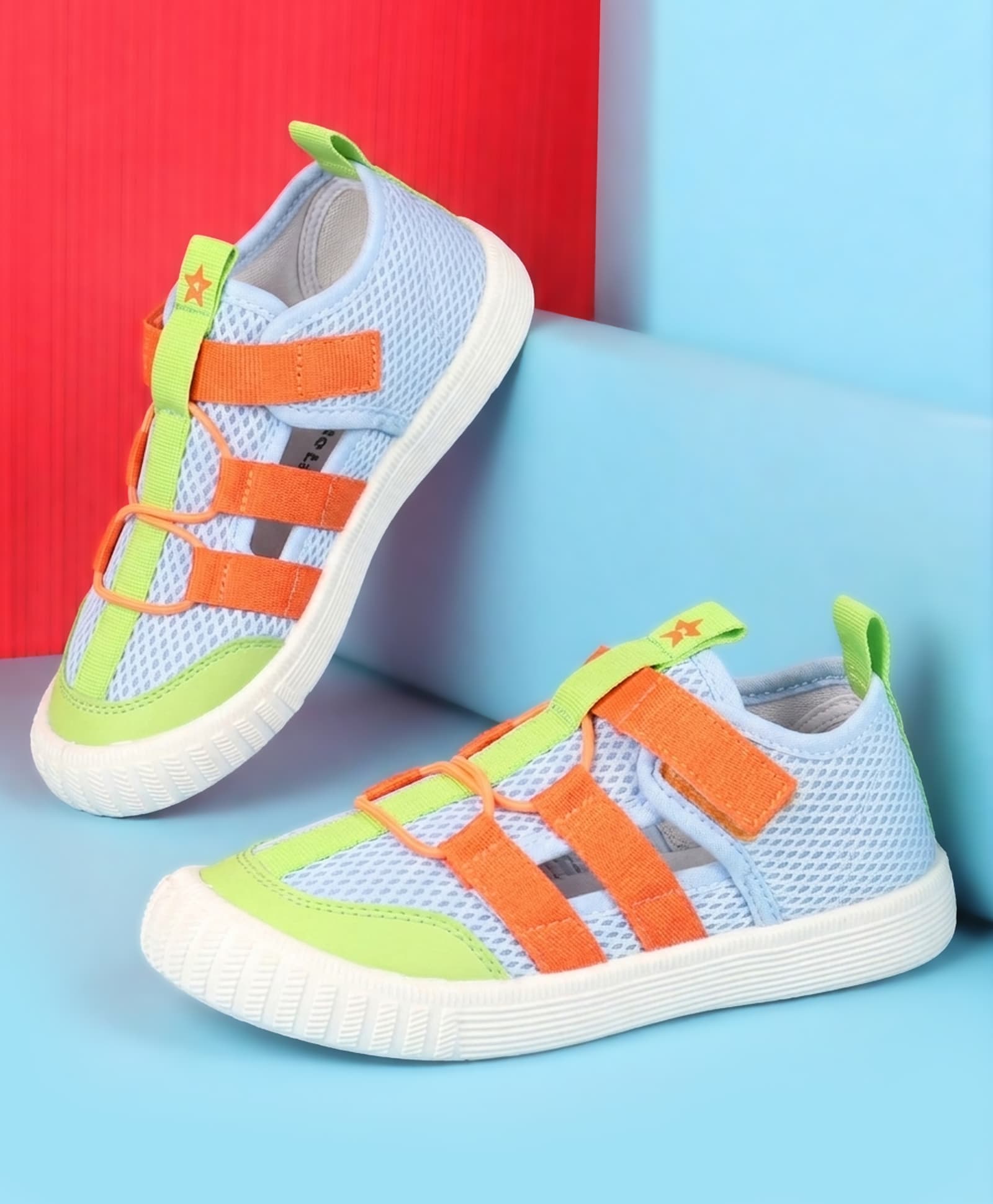Cute Walk by Babyhug Velcro Closure Sandal With Lace Detailing - Orange-image-40