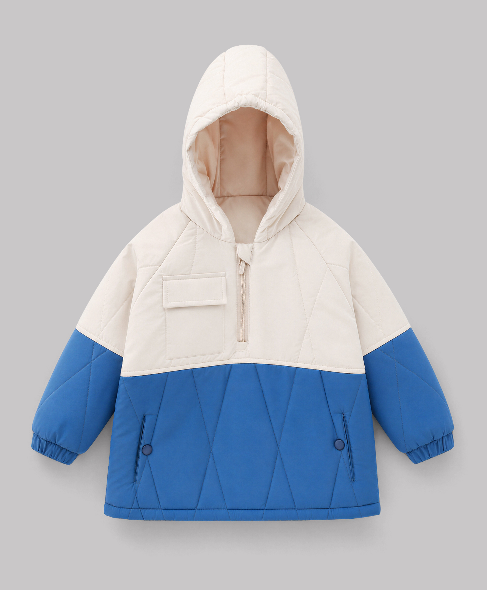 Babyhug Woven Full Sleeves Winter Jacket with Hood - Royal Blue-image-41