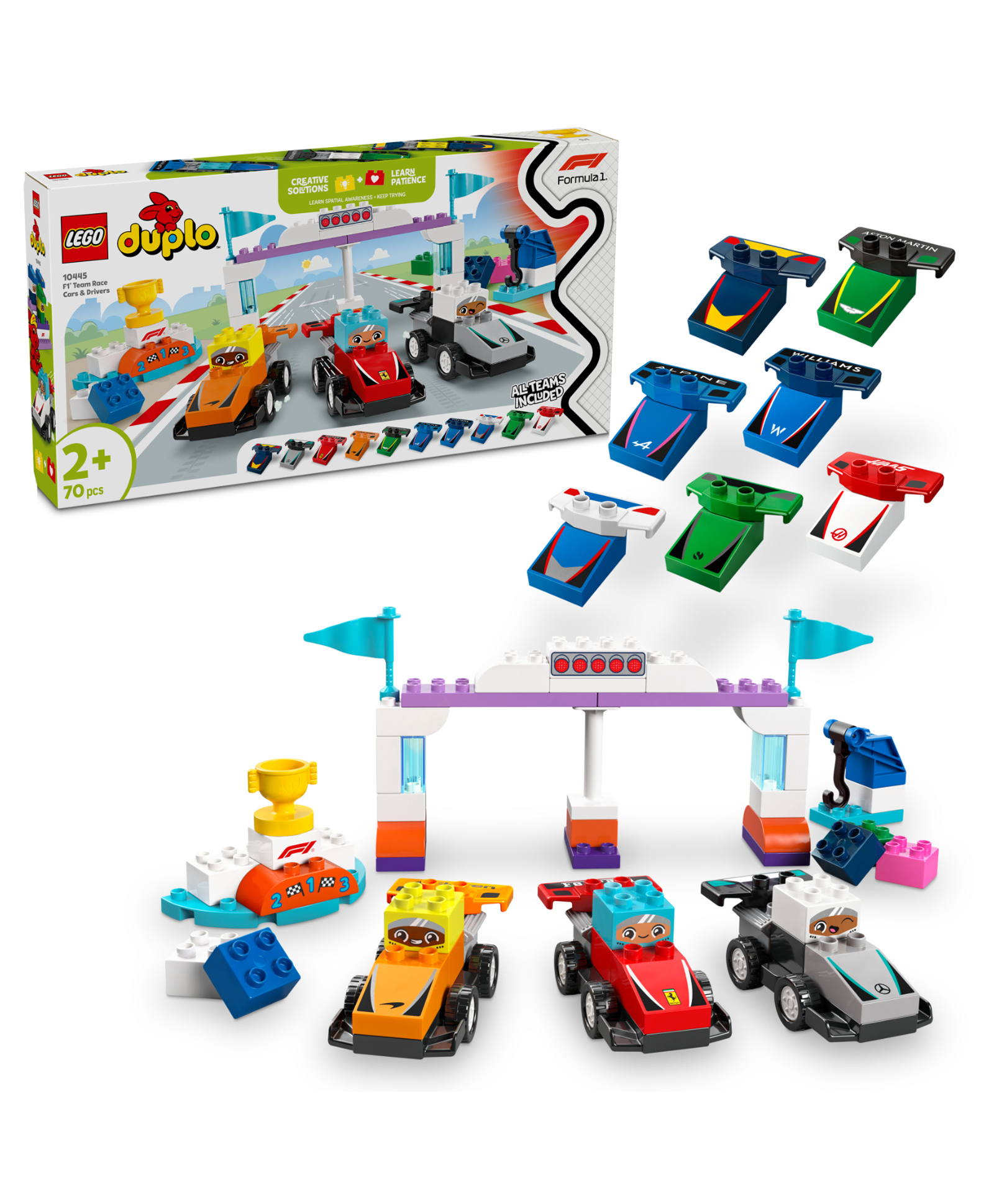 LEGO DUPLO Town F1 Team Race Cars & Drivers Building Toy for Family Fun 70 pieces-10445-picture-23