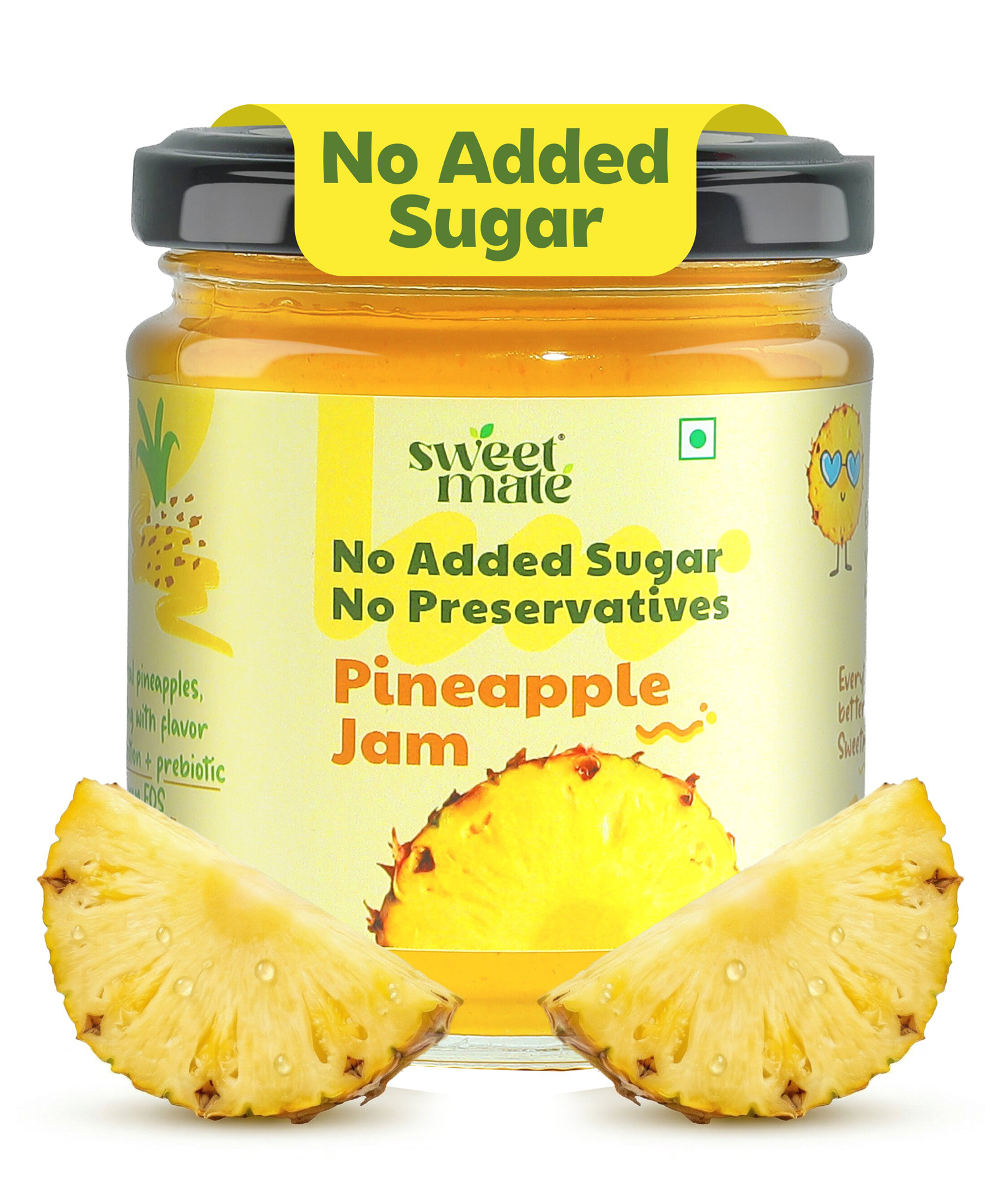 Sweetmate No Added Sugar Pineapple Jam (220g) 100% Natural, Real Fruit with Stevia | Diabetic & Keto Friendly, Naturally Sweetened, Delicious Taste-image-26
