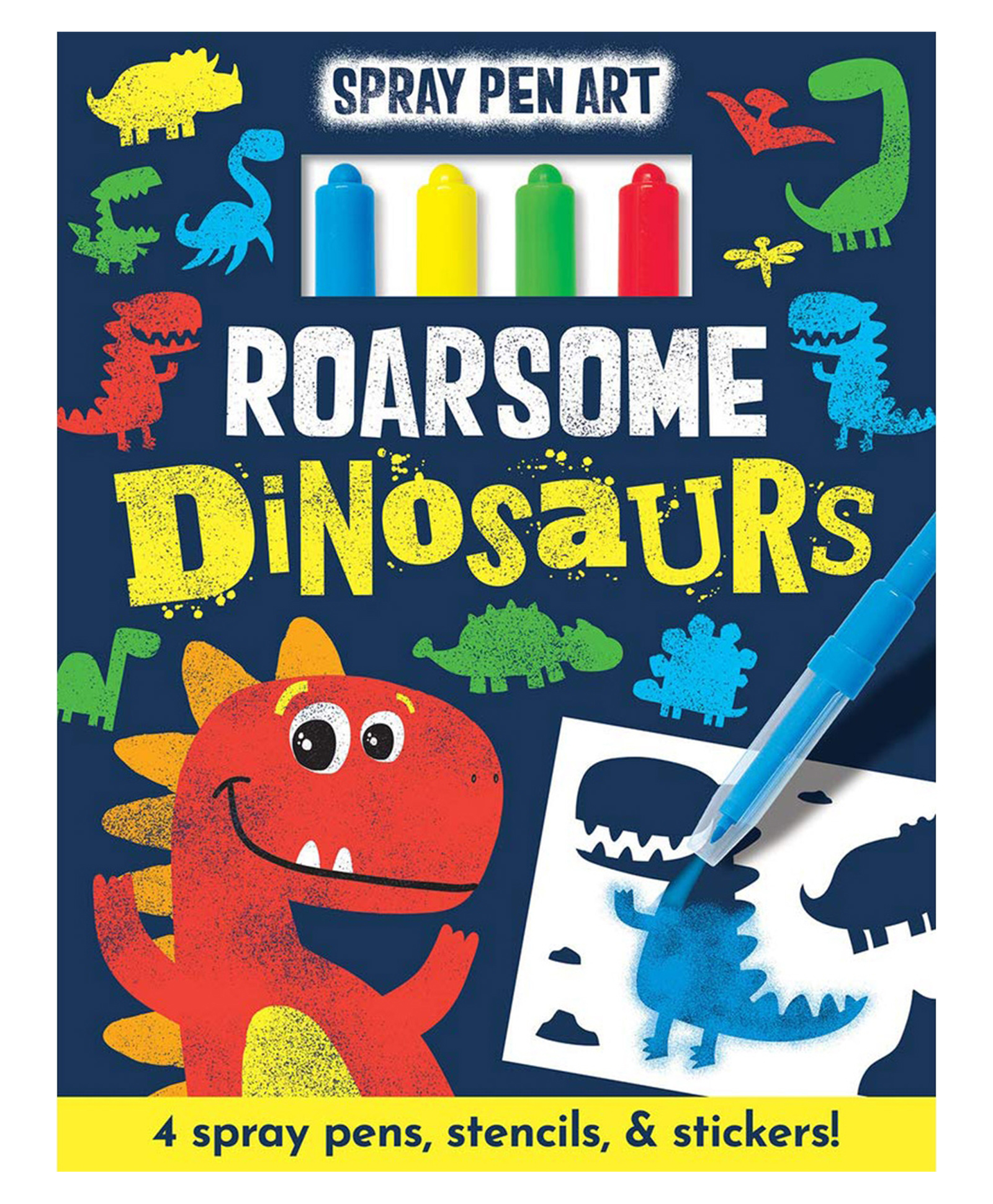Spray Pen Art Kit Roarsome Dinosaurs Creative Airbrush Art Activity Set for Kids, 4 Spray Pens, Stencils and Stickers Included, Ages-5 To 12 Years-image-26