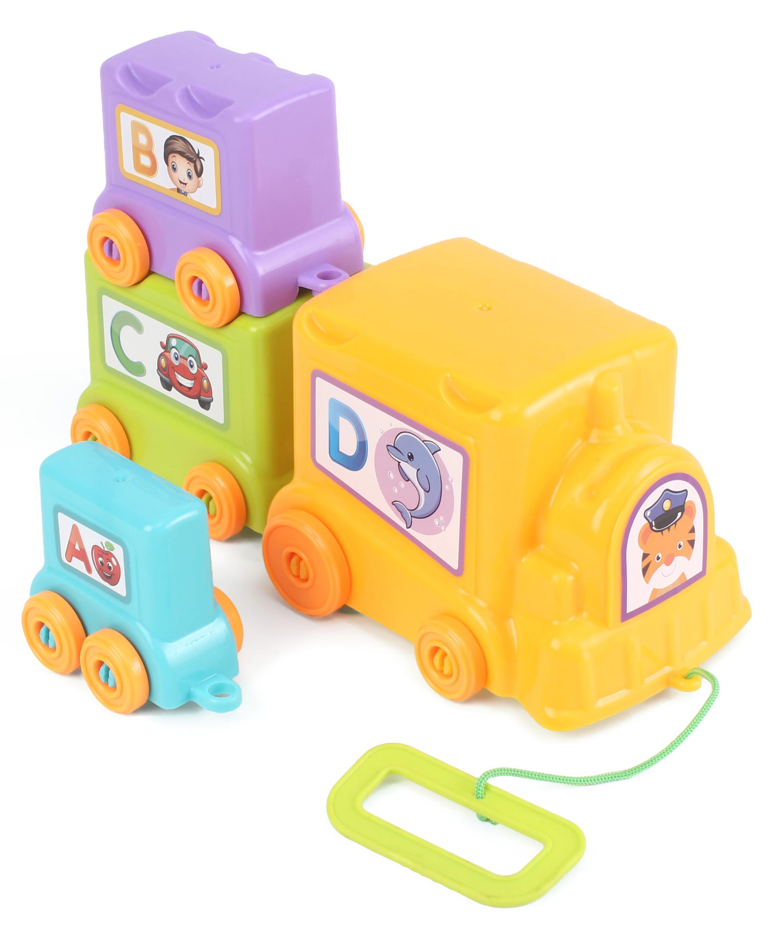 Toymate Trainzy Fun Express Learning Train Set for Kids 4 Piece Stack, Nest & Pull Along Educational Train Toy - Multicolor-picture-7