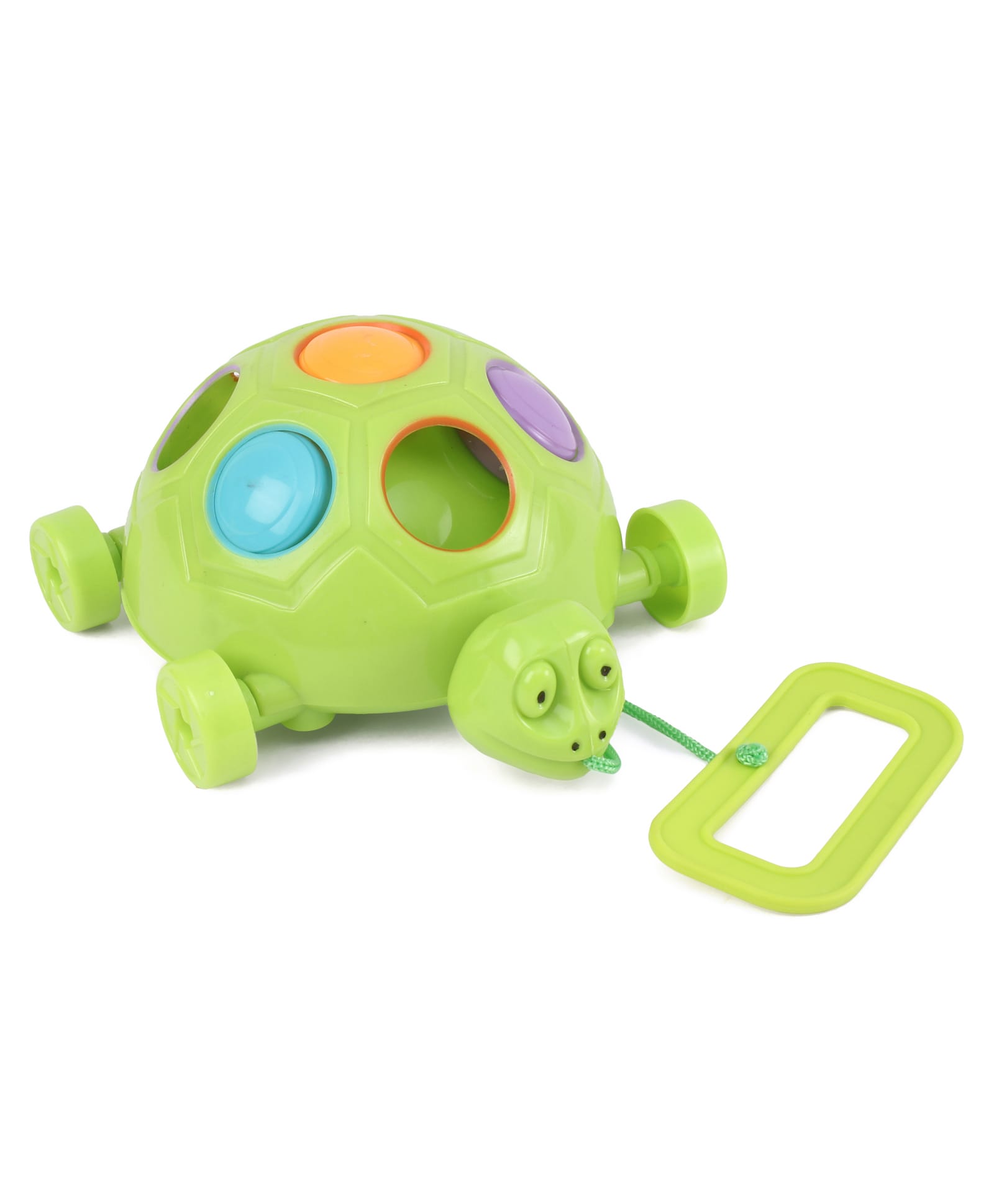 TOYMATE Slide, Pop & Pull Turtle Toy for Toddlers 2 Years_ | Sensory Color Matching Puzzle & Pull-Along Learning Toy -Green-picture-6