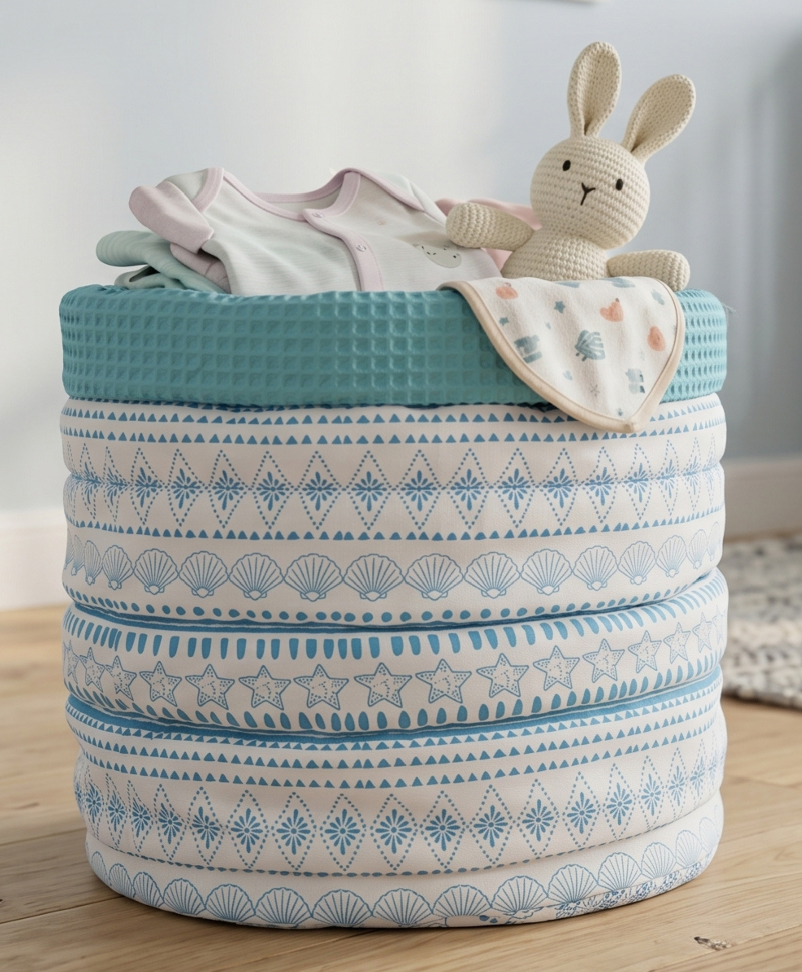 Tidy Sleep Waffle Storage Basket for Baby & Mom , Foldable Nursery Bin for Toys, Clothes, Diapers & Baby Essentials-picture-10