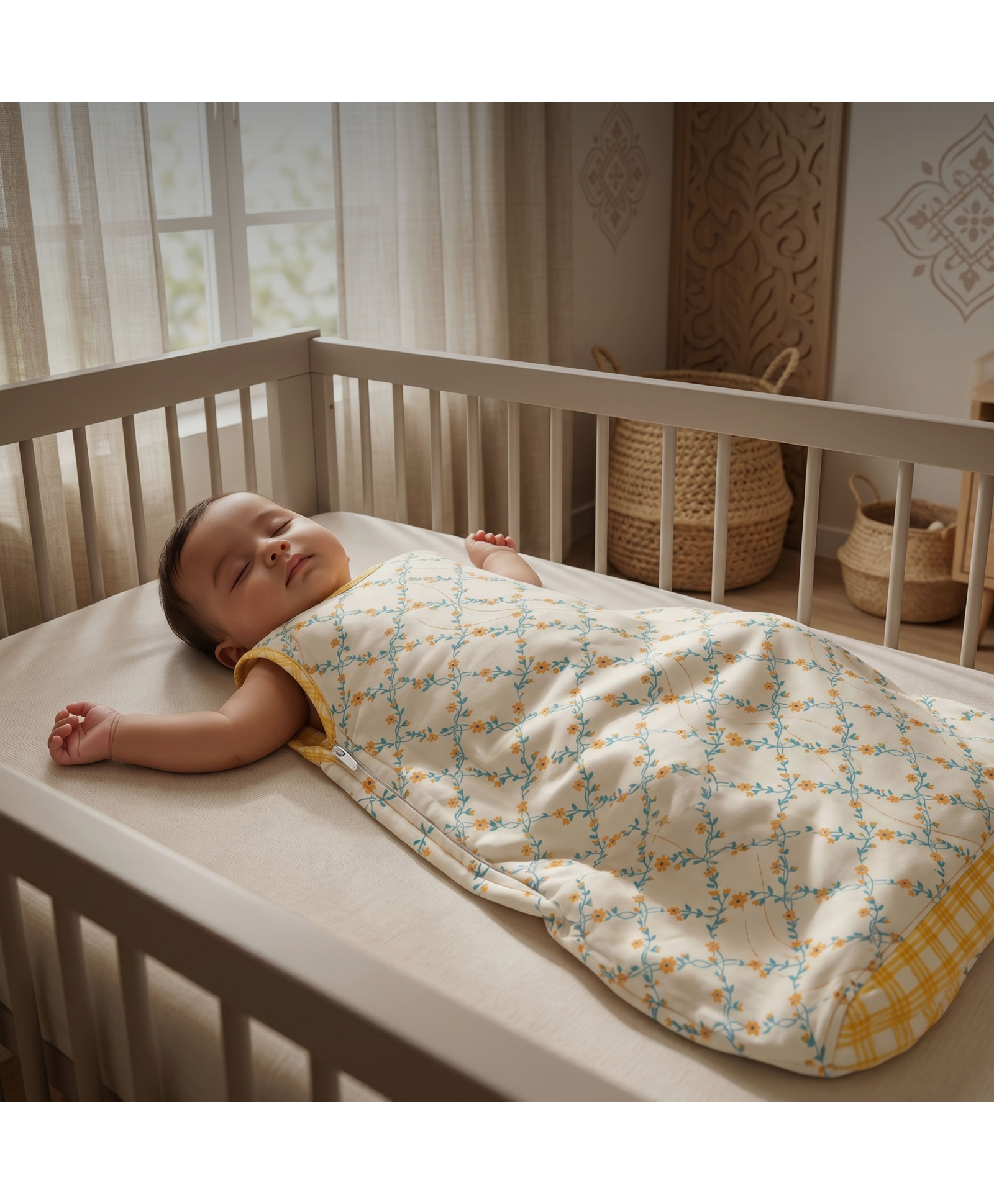 Tidy Sleep Baby Sleep Sack,100% Cotton Quilted Wearable Blanket with Flannel Layer,Breathable & Soft Sleeping Bag for Newborns & Babies,Side Zip & Sleeveless Design-image-39