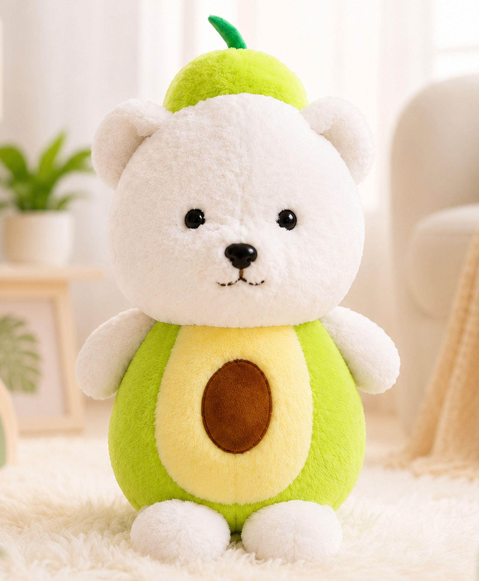 LITTLE HUNK 40cm Cute Avocado Bear Plush Toy Ultra Soft Stuffed Teddy for Kids & Gifting-image-35